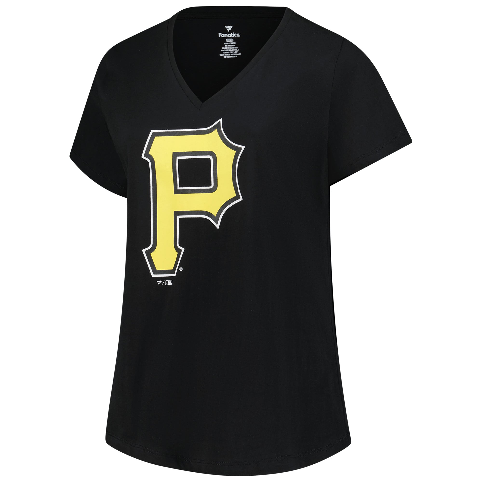 T-shirt à col en V noir Paul Skenes Pittsburgh Pirates pour femmes, grande taille, avec nom et numéro