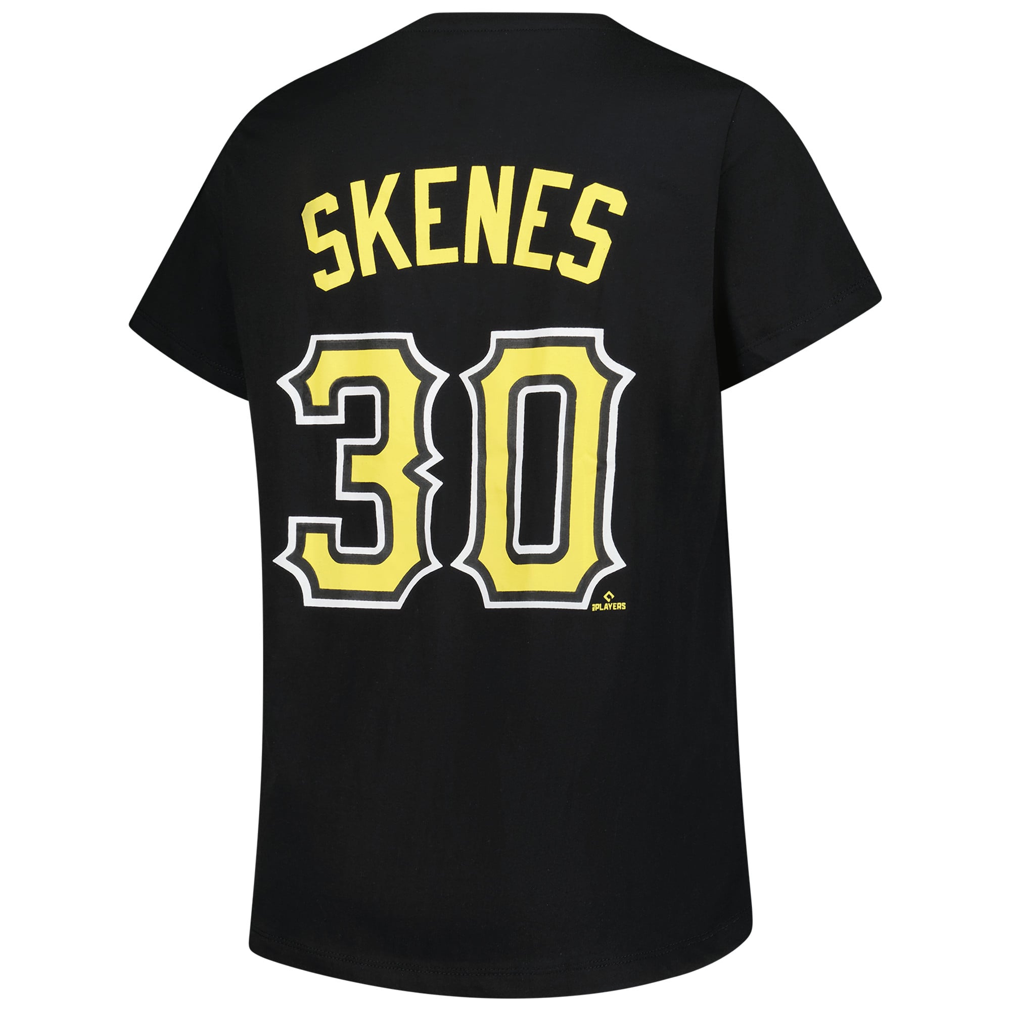T-shirt à col en V noir Paul Skenes Pittsburgh Pirates pour femmes, grande taille, avec nom et numéro