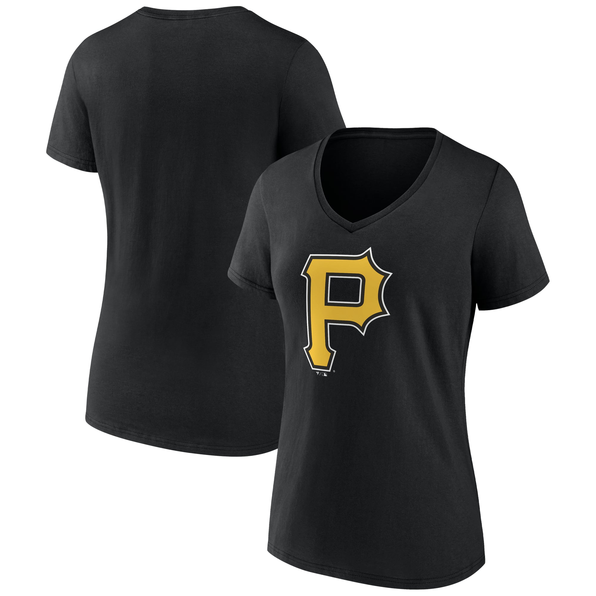 Women's Logo Athletic  Black Pittsburgh Pirates Official V-Neck T-Shirt