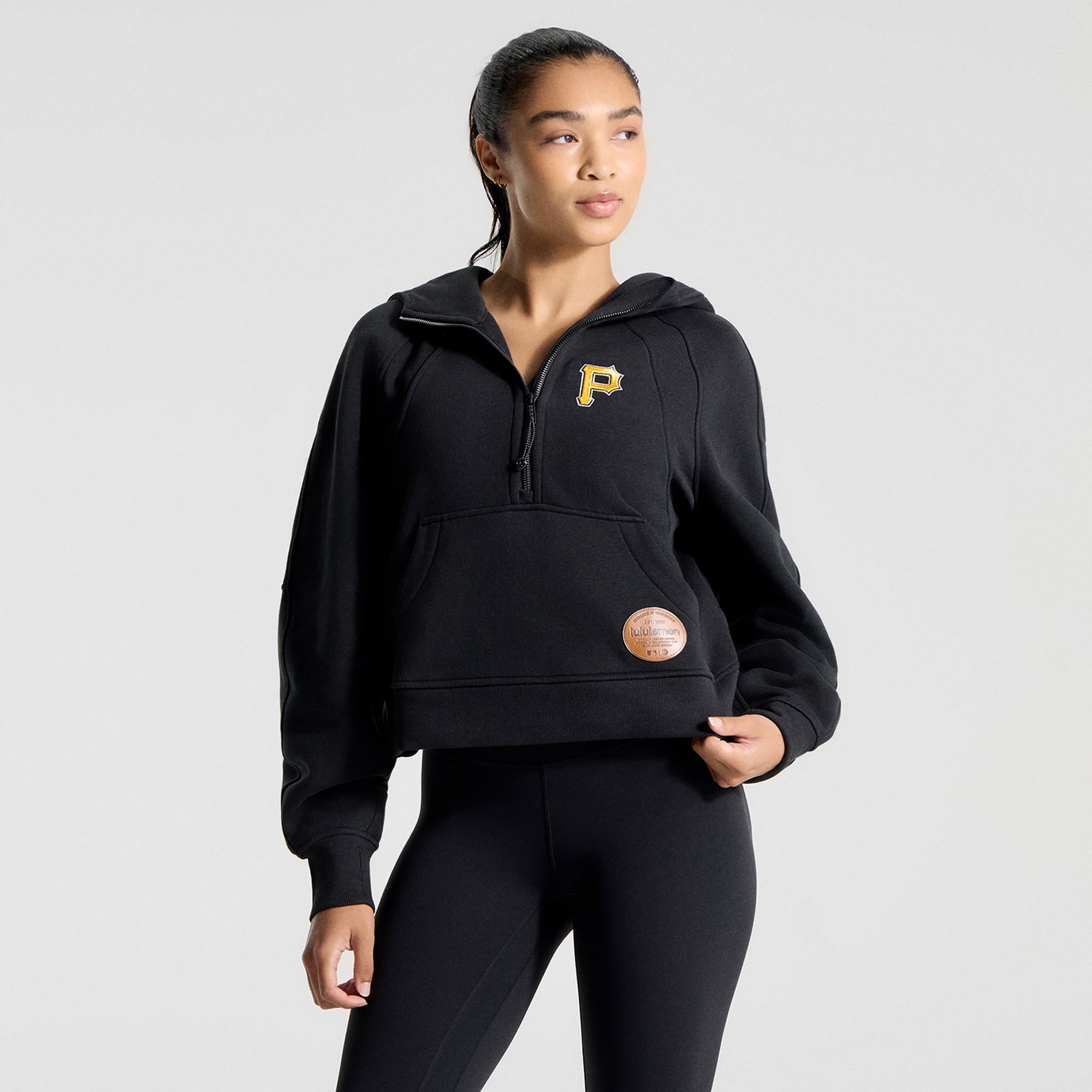 Sweat à capuche zippé oversize Pittsburgh Pirates noir pour femme de lululemon