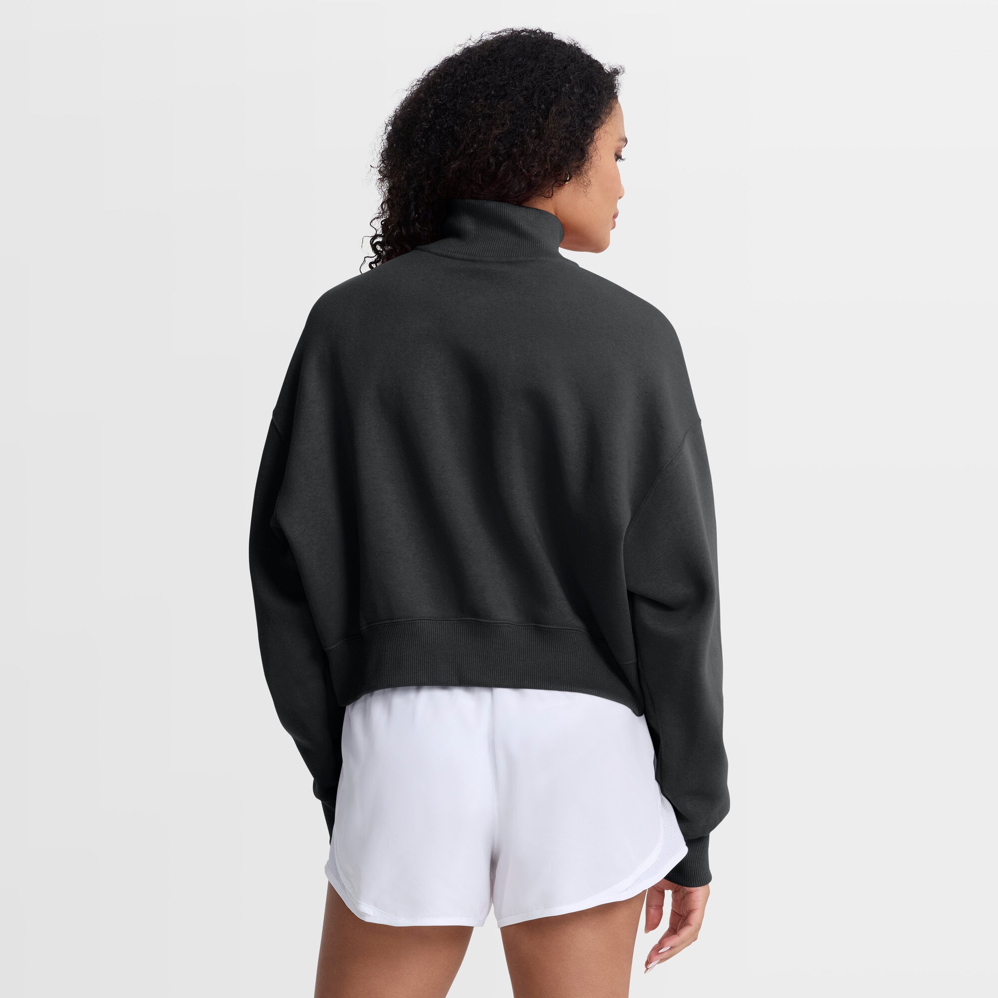Sweat-shirt court à col zippé Nike Pittsburgh Pirates noir oversize Phoenix Fleece pour femme
