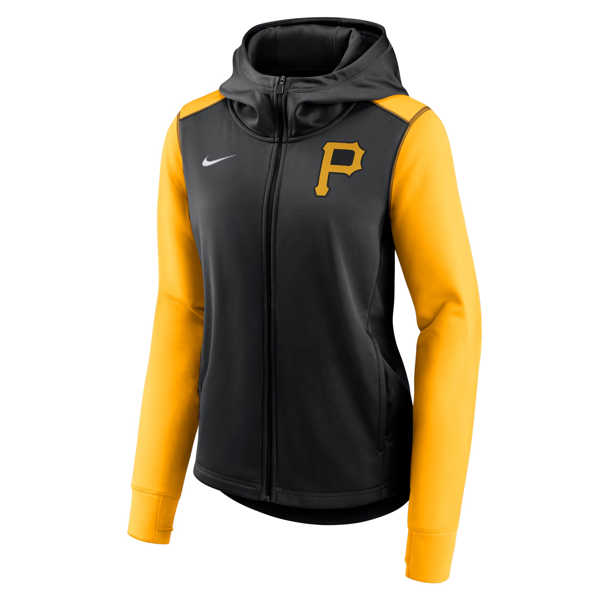 Women's Nike Black/Gold Pittsburgh Pirates Authentic Collection Baseball Performance Full-Zip Hoodie