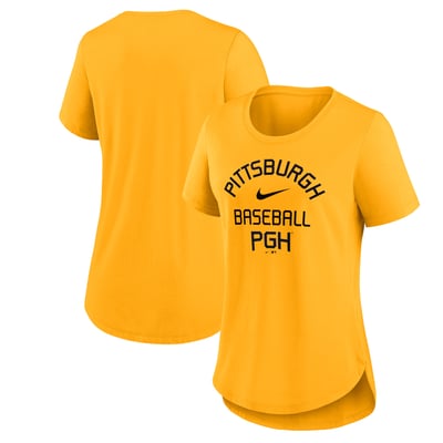  Pittsburgh Pirates Nike Women's City Connect Tri-Blend T-Shirt - Gold