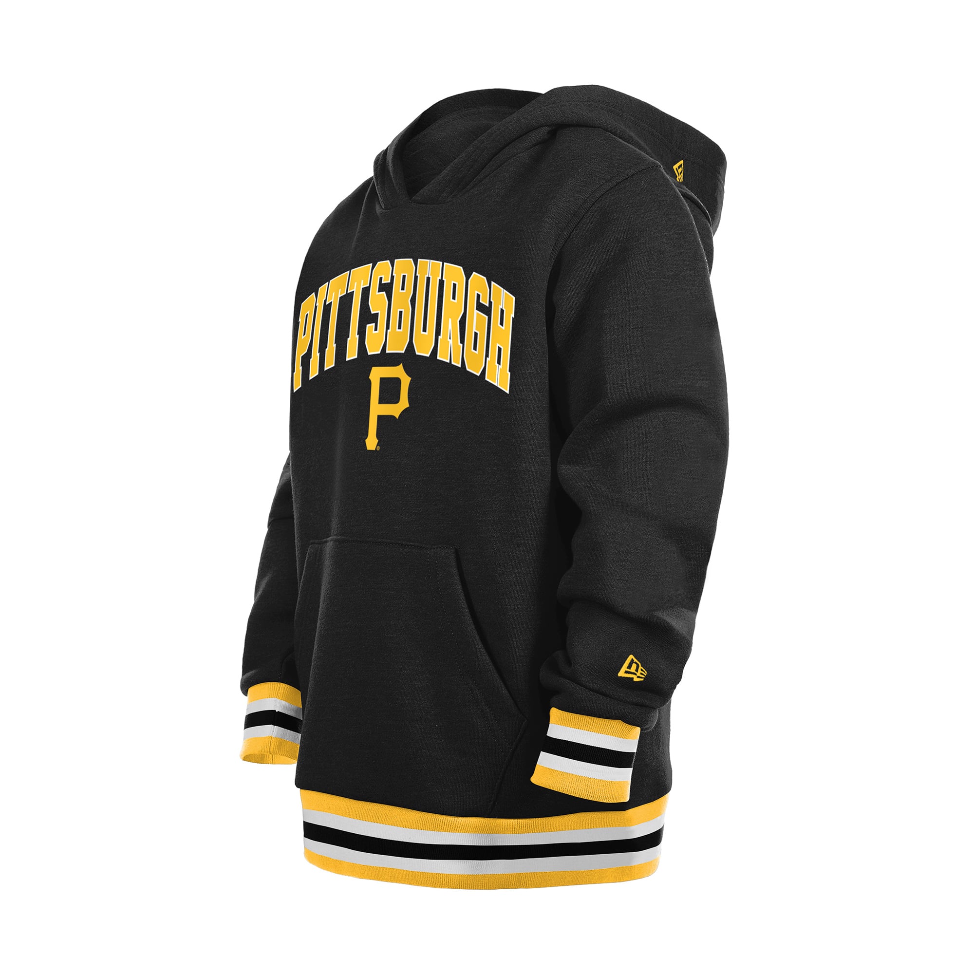 Youth New Era Black Pittsburgh Pirates Knit Trim Pullover Hoodie
