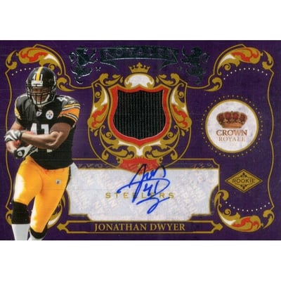 2010 Crown Royale Rookie Royalty Materials Autographs #25 Jonathan Dwyer/50