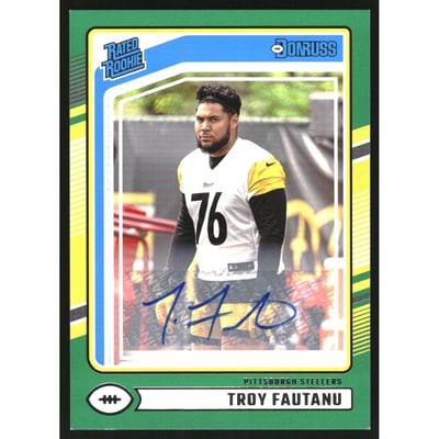 2024 Donruss Rated Rookies Autographs Green #360 Troy Fautanu