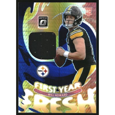 2025 Donruss Optic First Year Fresh Jerseys Blue Hyper #7 Will Howard