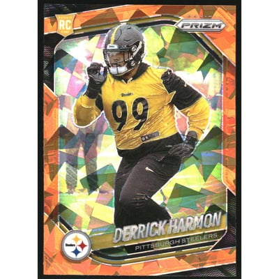 2025 Panini Prizm Prizms Orange Ice #368 Derrick Harmon