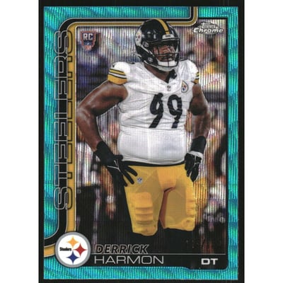 2025 Topps Chrome Aqua Wave Refractors #361 Derrick Harmon