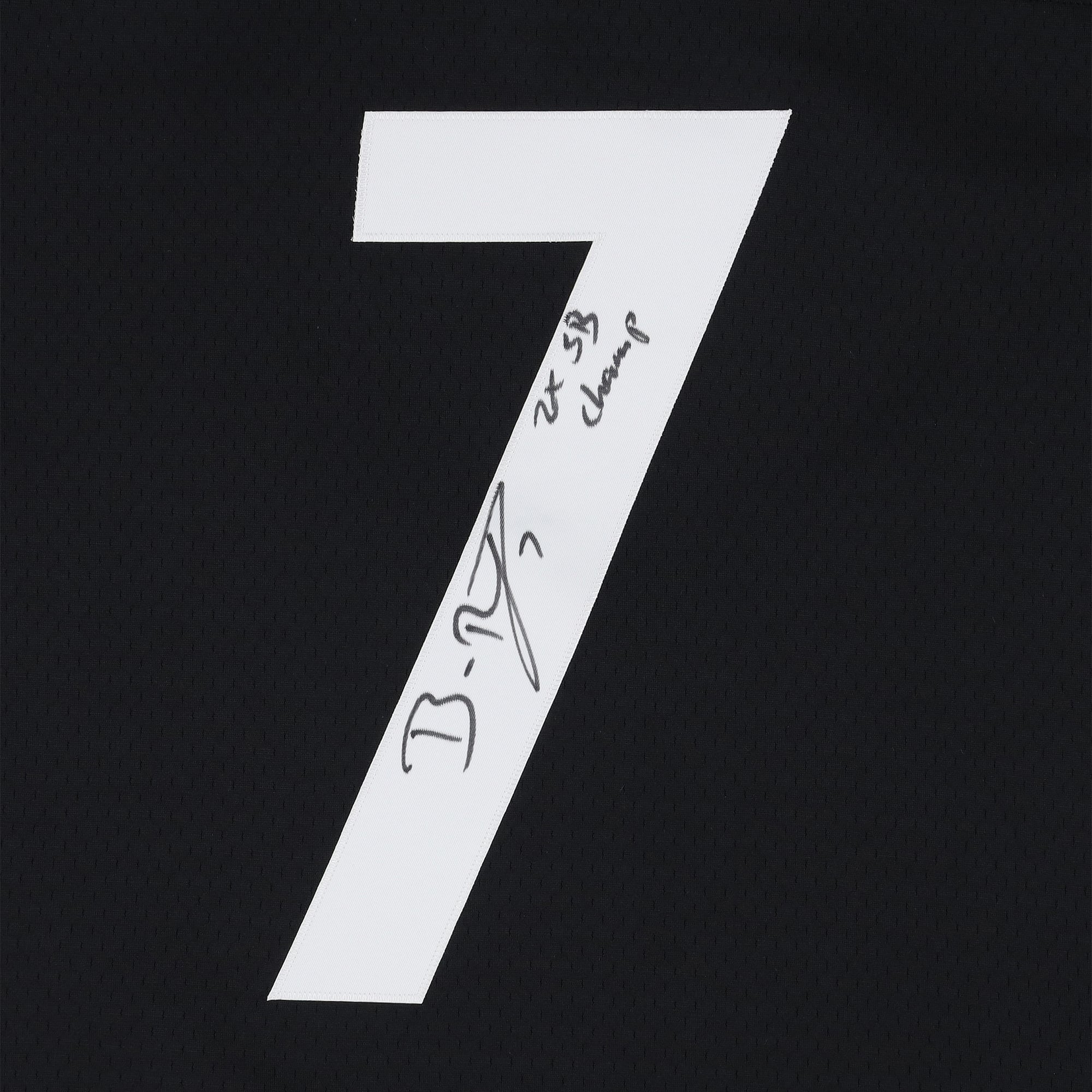 Maillot réplique noir Mitchell & Ness 2004 des Steelers de Pittsburgh, autographié par Ben Roethlisberger, avec inscription « 2x Champion du Super Bowl ».