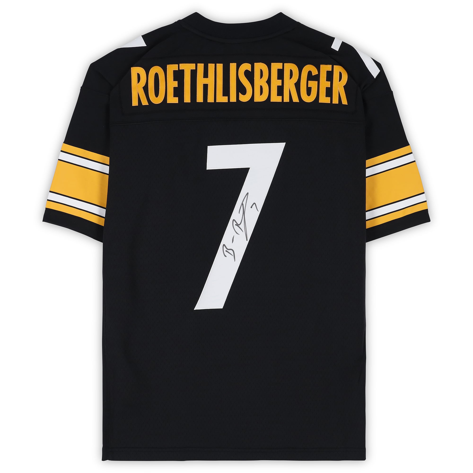 Maillot réplique noir Mitchell & Ness 2004 autographié par Ben Roethlisberger des Steelers de Pittsburgh