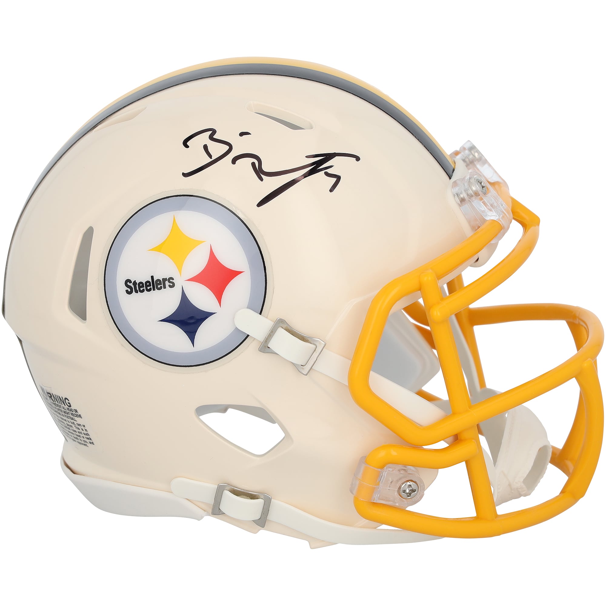 Casque Riddell Retro Speed ​​Mini autographié par Ben Roethlisberger des Steelers de Pittsburgh
