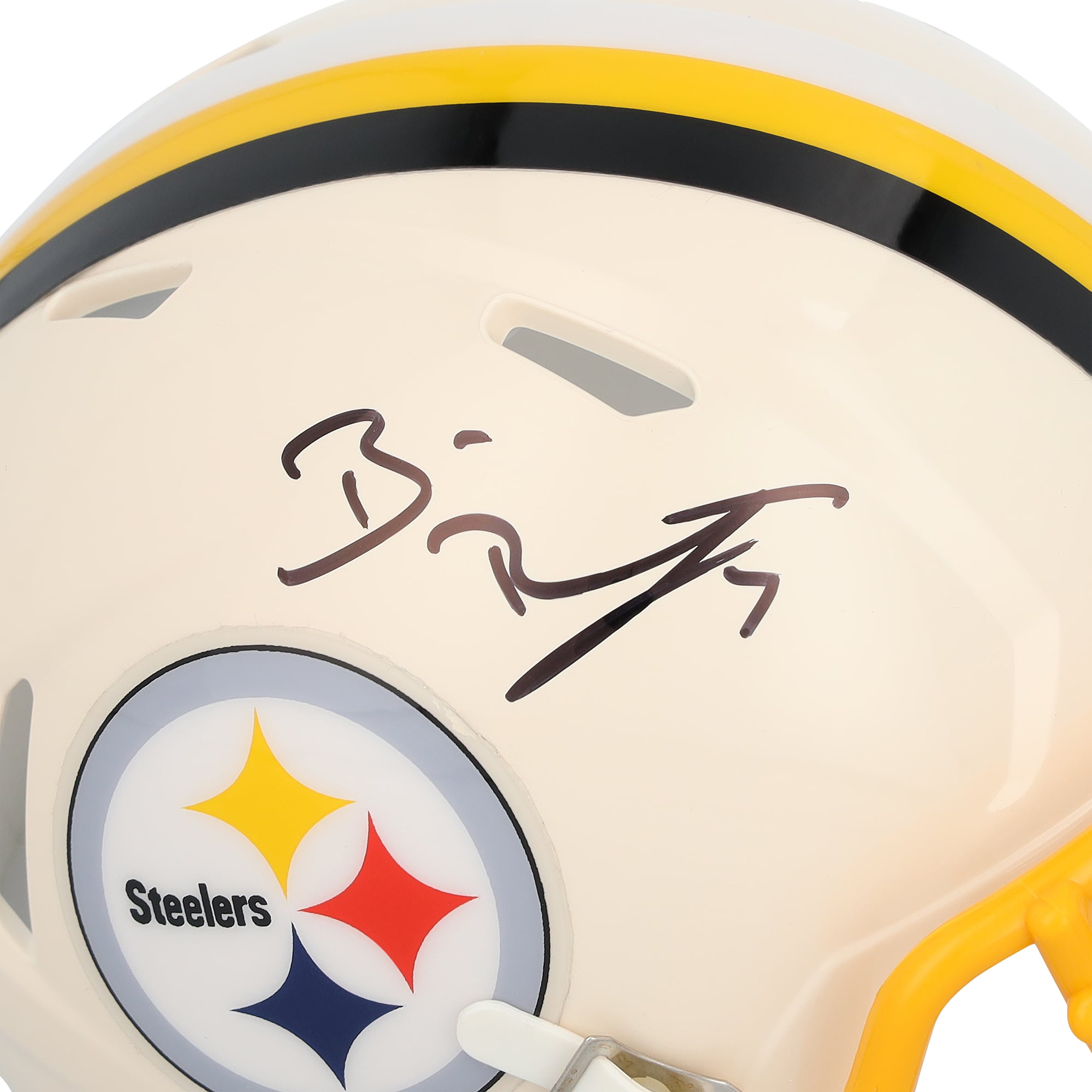 Casque Riddell Retro Speed ​​Mini autographié par Ben Roethlisberger des Steelers de Pittsburgh