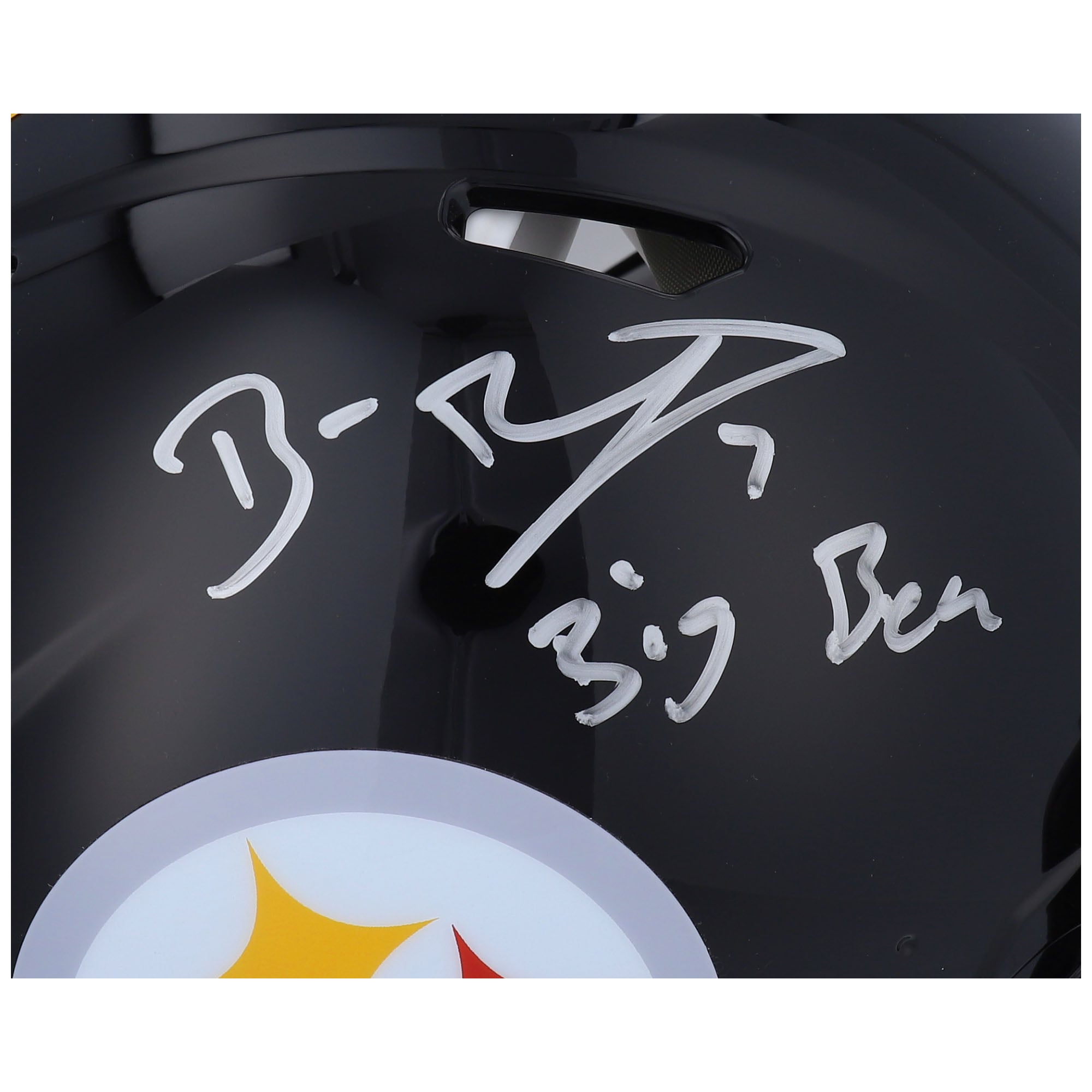 Casque Riddell Speed ​​Authentic autographié par Ben Roethlisberger des Steelers de Pittsburgh avec inscription « Big Ben »