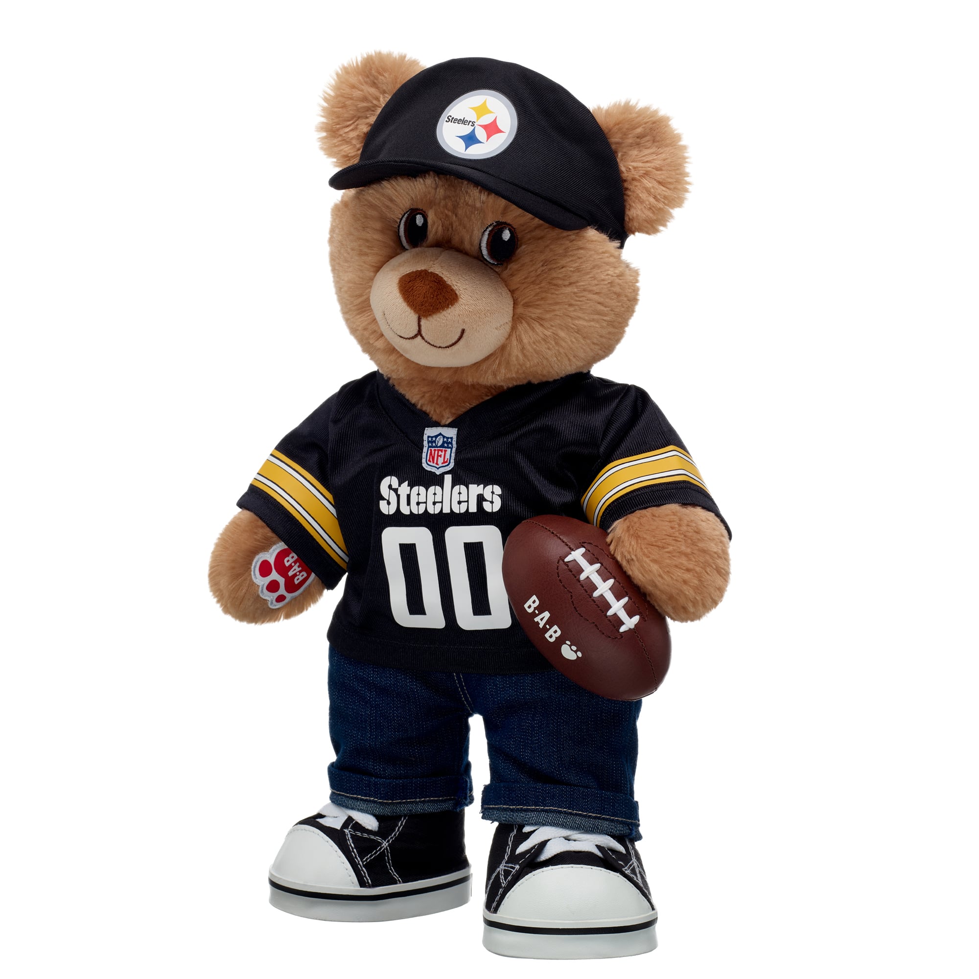 Coffret cadeau ours en peluche Build-A-Bear Pittsburgh Steelers Happy Hugs