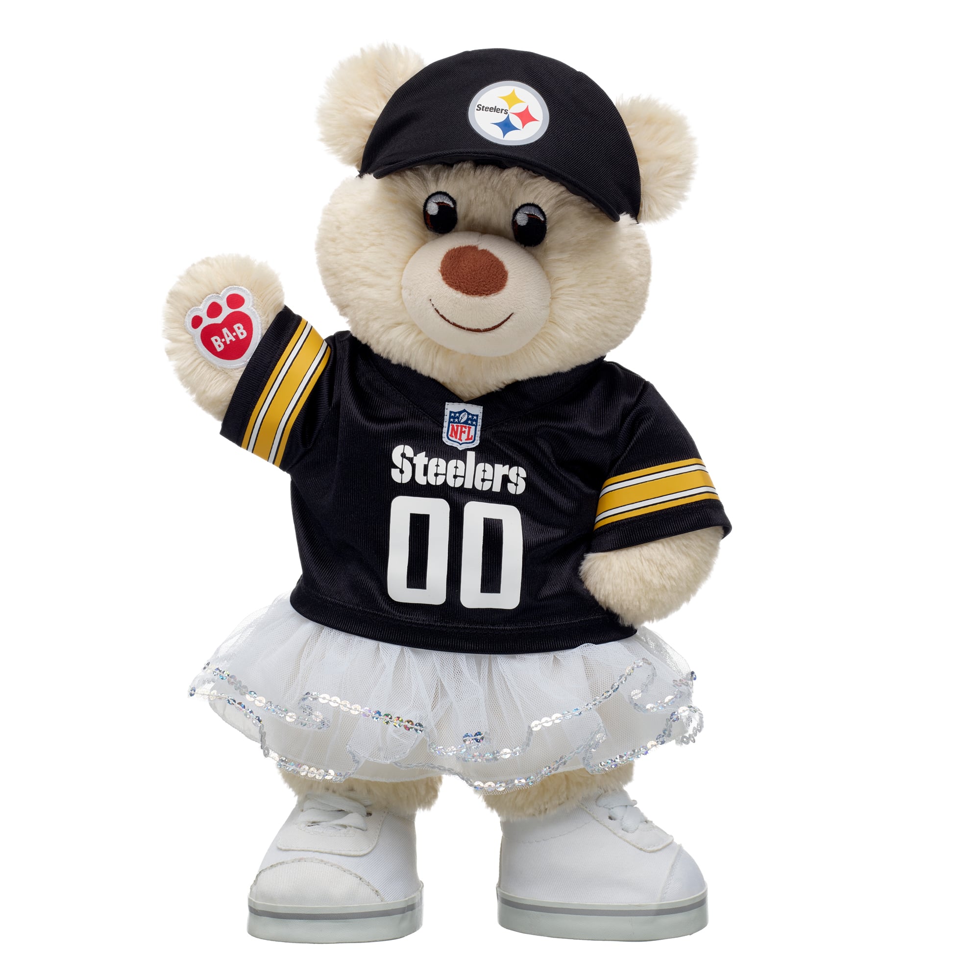 Ours en peluche Build-A-Bear Pittsburgh Steelers Happy Hugs