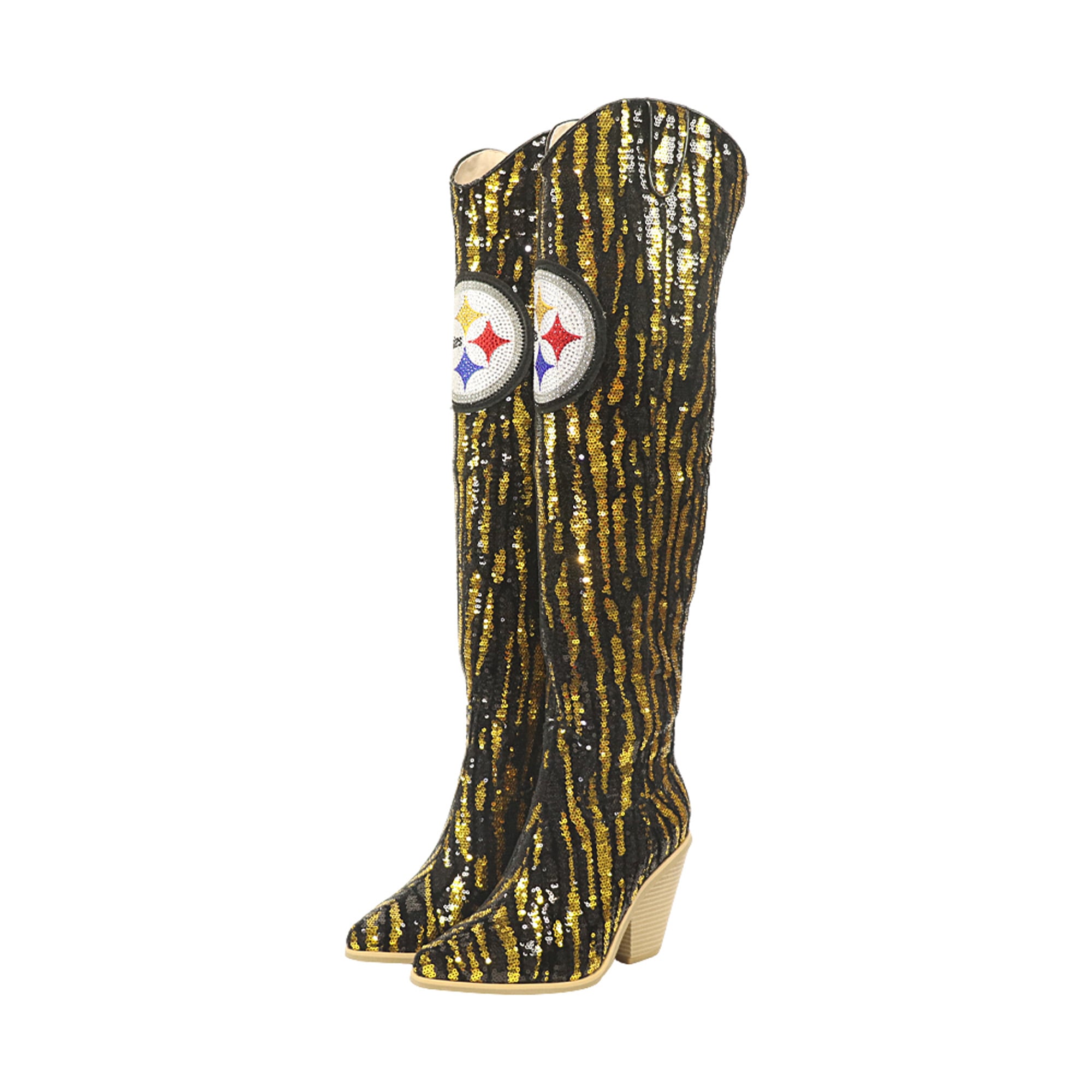 Bottes cuissardes à sequins bicolores Cuce Pittsburgh Steelers