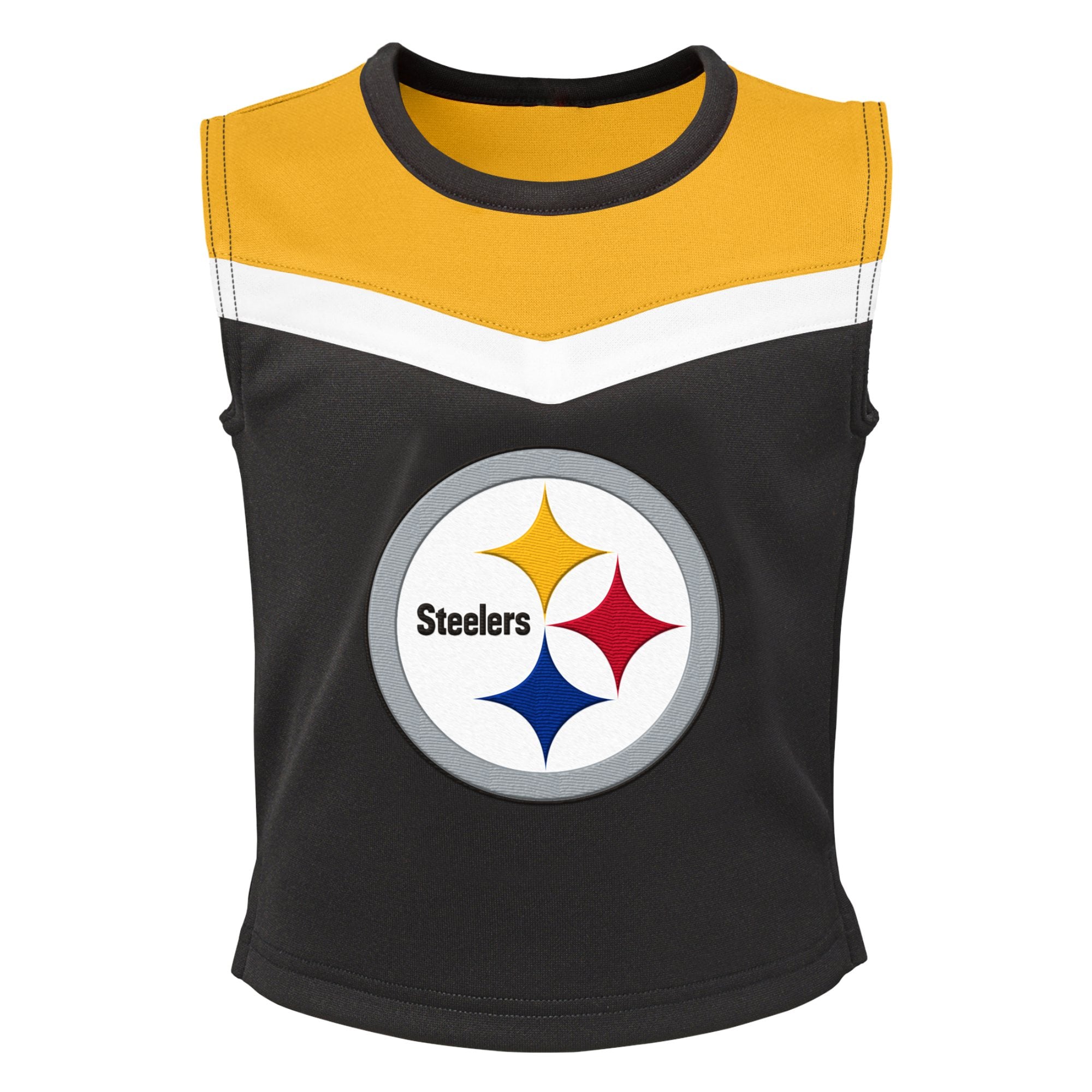 Girls Preschool Black Pittsburgh Steelers Spirit Cheerleader Two-Piece Set with Bloomers