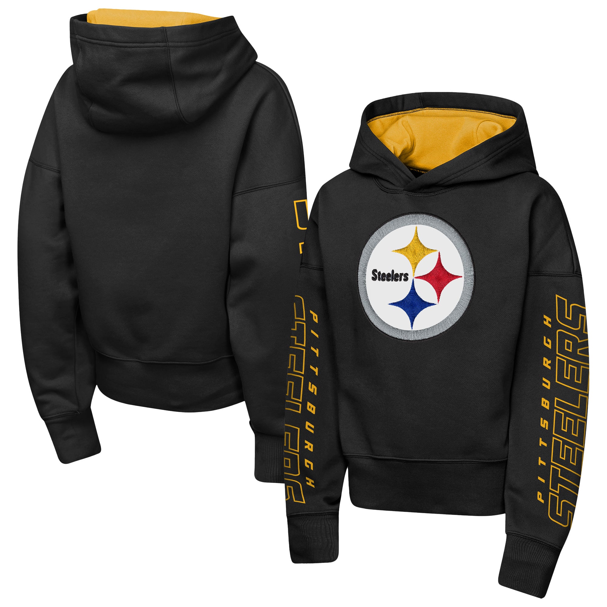 Sweat à capuche noir Pittsburgh Steelers Miss Tailgate pour filles Outerstuff