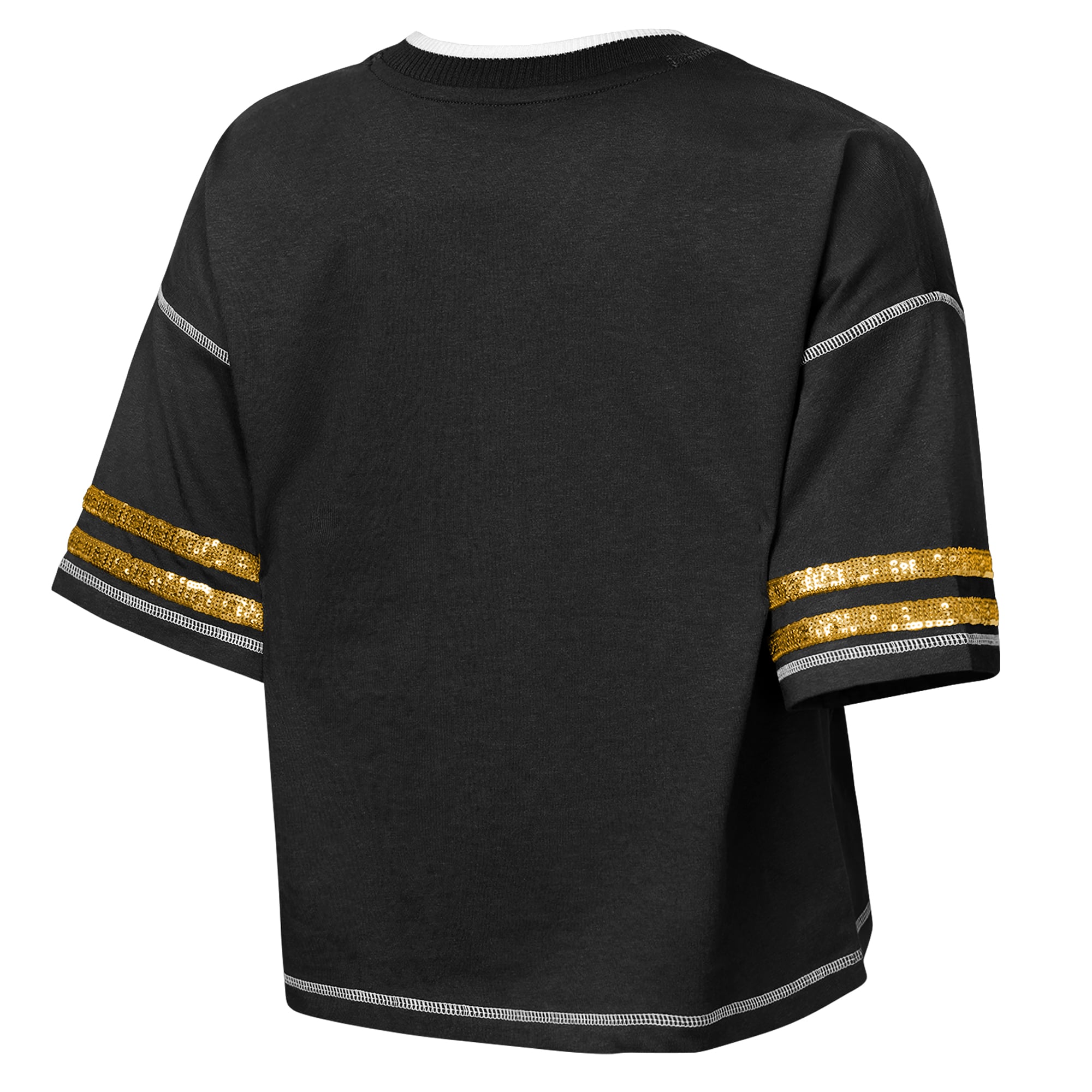 Girls Youth Outerstuff Black Pittsburgh Steelers Toe Tap Sequin T-Shirt