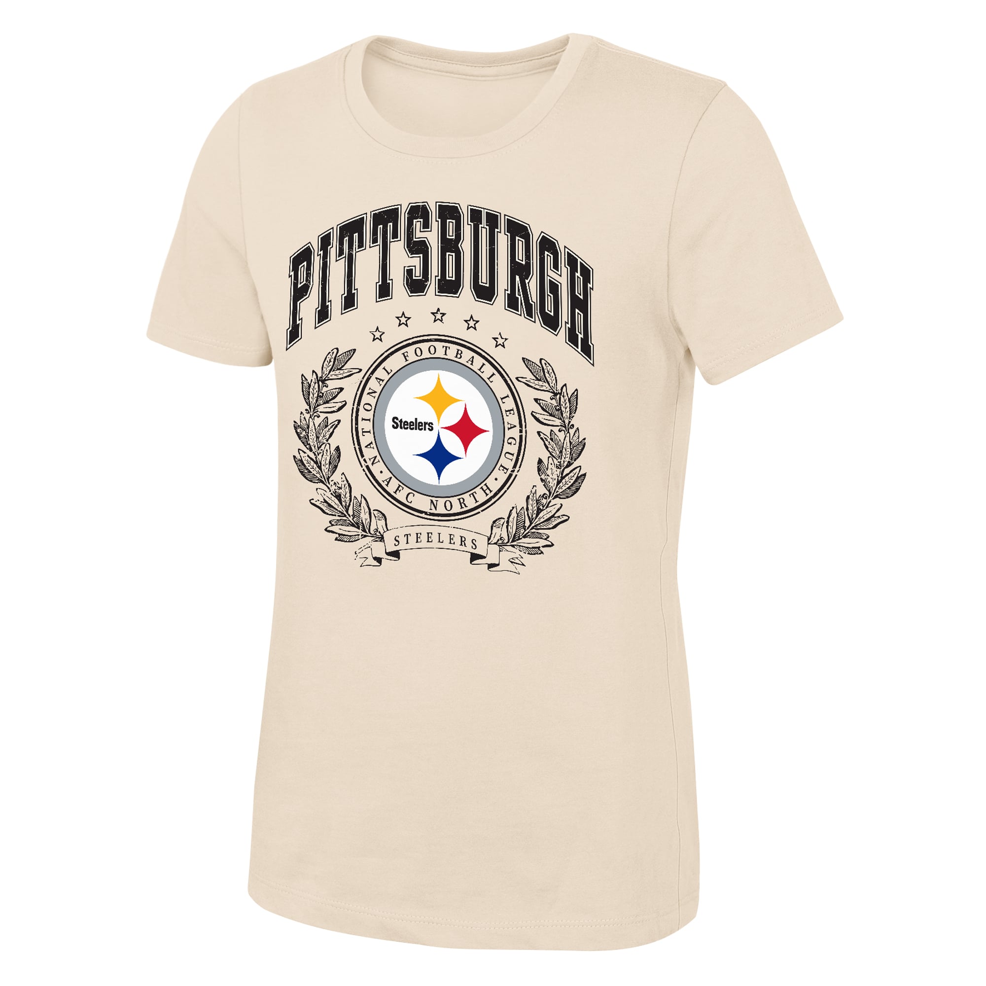 Girls Youth Outerstuff  Natural Pittsburgh Steelers Undefeated T-Shirt