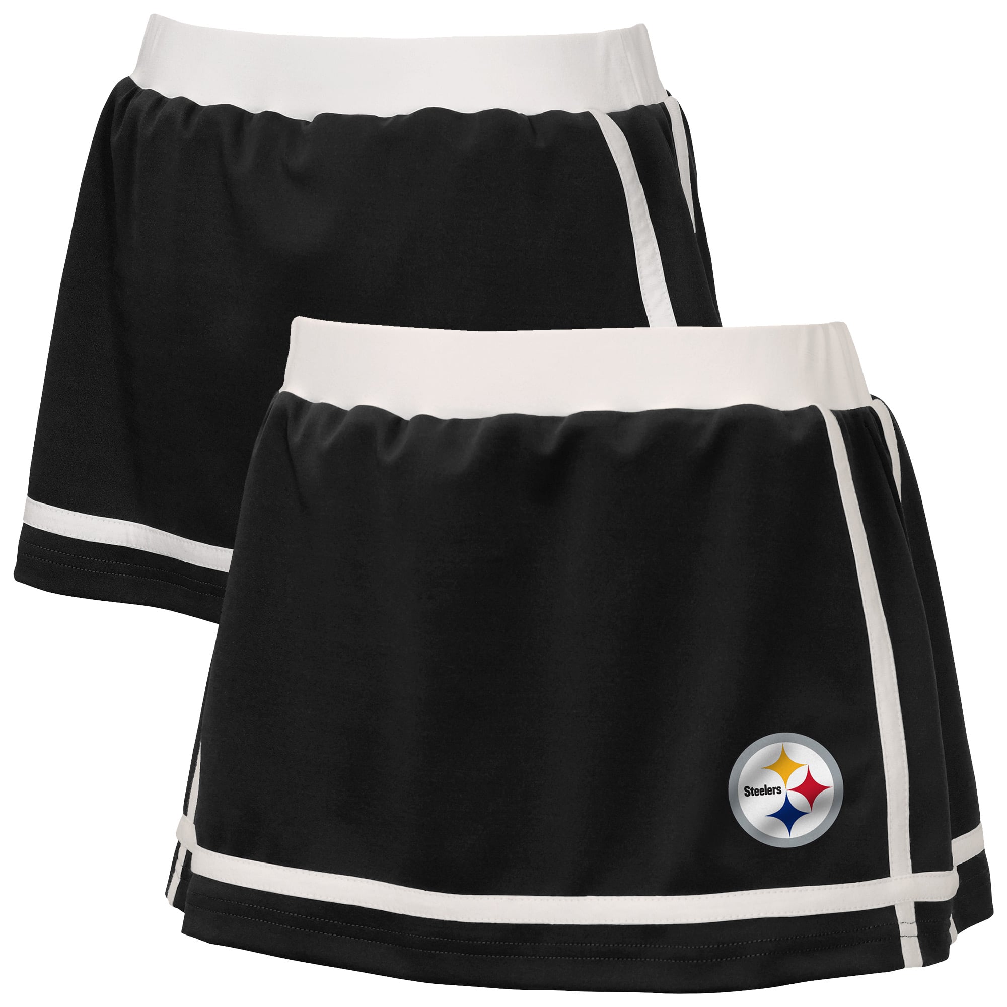 Jupe-short rayée noire des équipes spéciales Steelers de Pittsburgh, par Erin Andrews, pour jeunes filles.