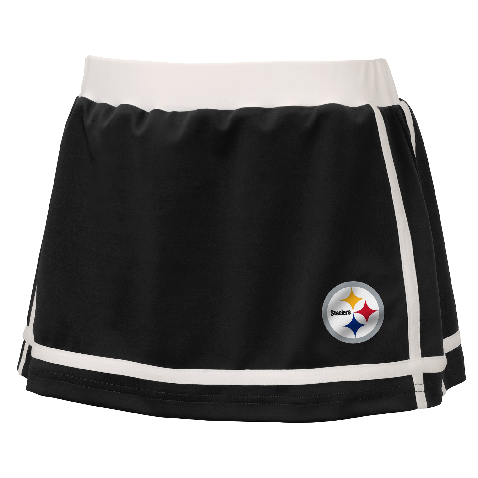 Jupe-short rayée noire des équipes spéciales Steelers de Pittsburgh, par Erin Andrews, pour jeunes filles.