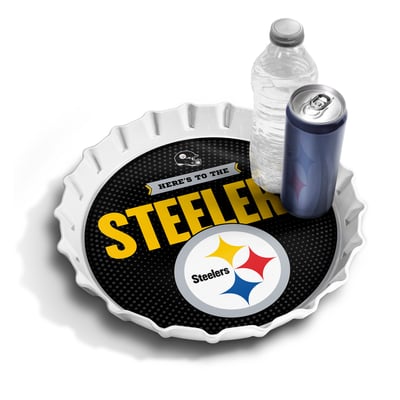 Pittsburgh Steelers IDNA 13" Bottle Cap Serving Tray