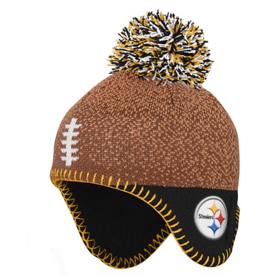 Pittsburgh Steelers Outerstuff Infant Football Head Knit Hat - Brown