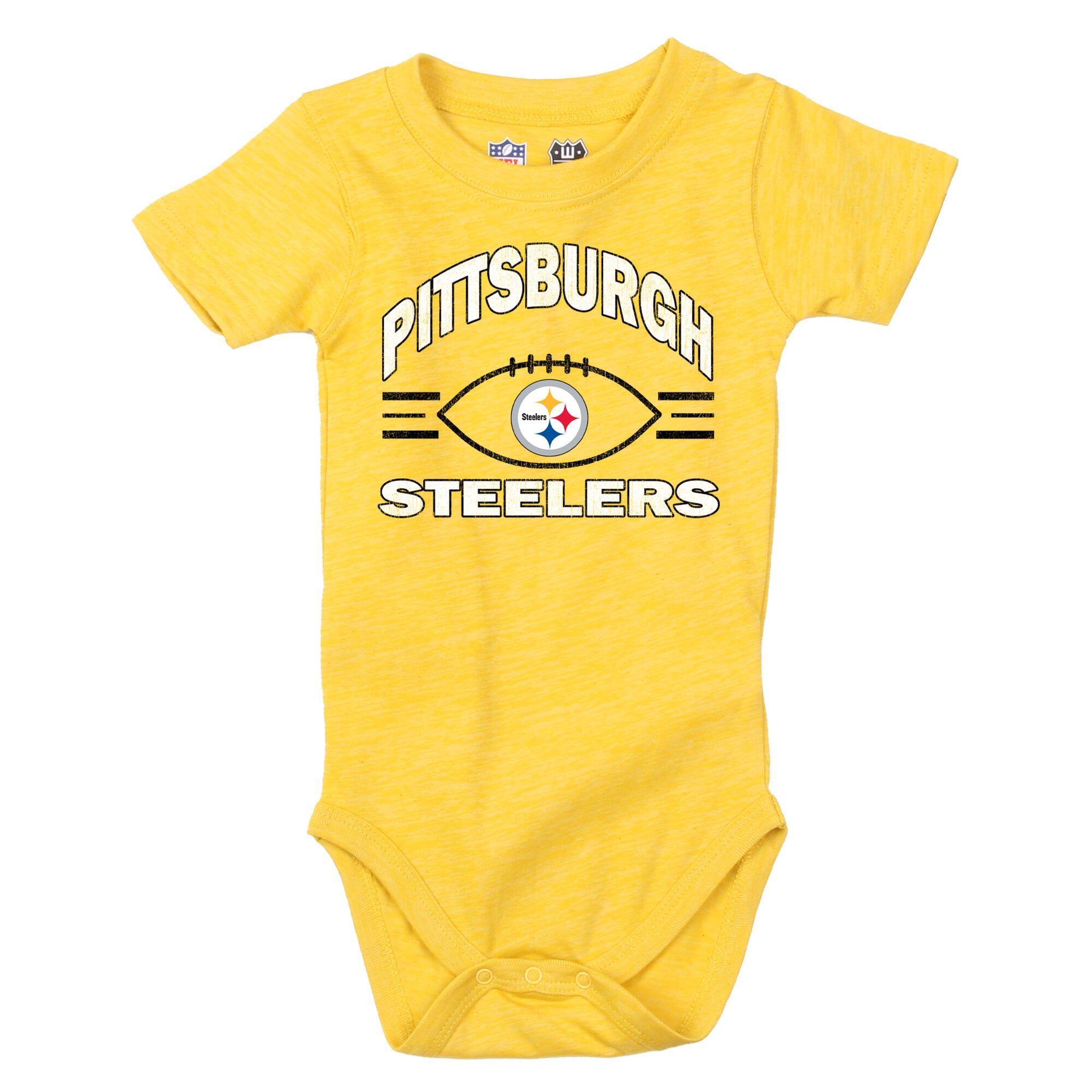 Ensemble body et short pour bébé Wes & Willy or/noir Pittsburgh Steelers Cloudy Yard Hopper
