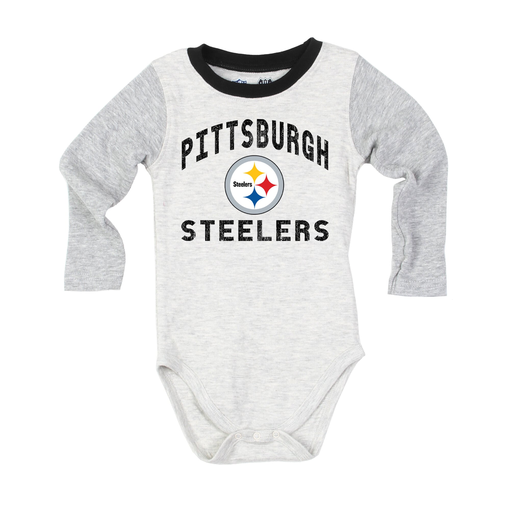 Ensemble body à manches longues et pantalon pour bébé Wes & Willy Heather Gray Pittsburgh Steelers Jie Hopper