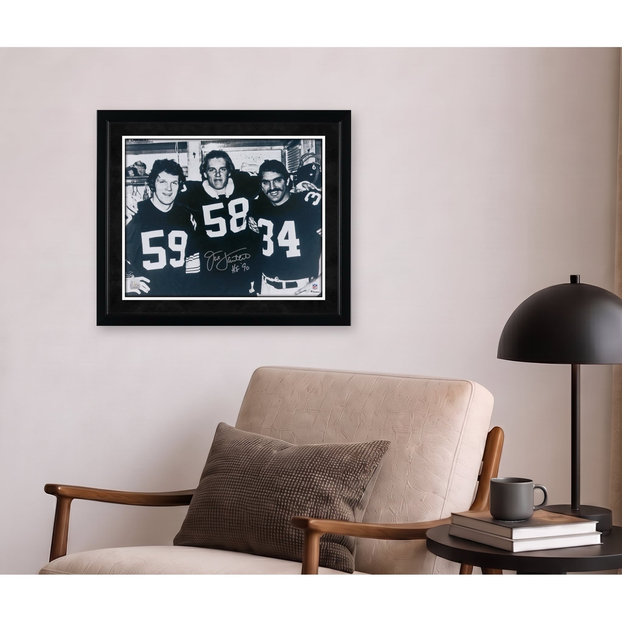 Jack Lambert Pittsburgh Steelers Autographed 16" x 20" Locker Room Photograph with "HOF 90" Inscription