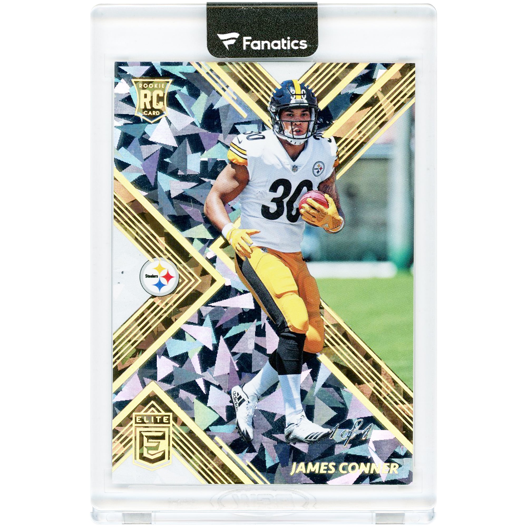 Carte de recrue James Conner Pittsburgh Steelers 2017 Panini Donruss Elite Gold n° 175 n° 1/1