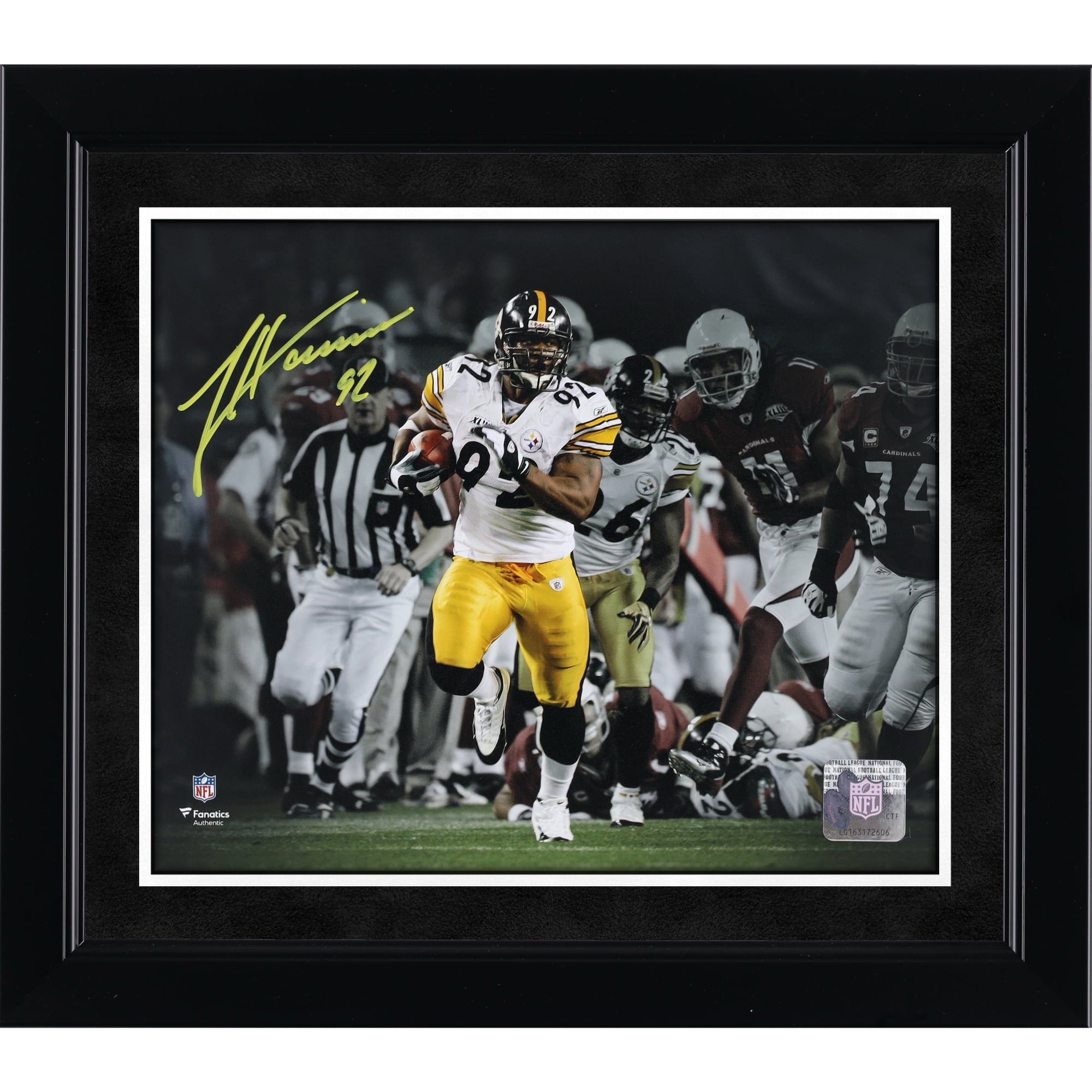 Photo dédicacée de James Harrison (Pittsburgh Steelers) - x cm - Super Bowl XLIII