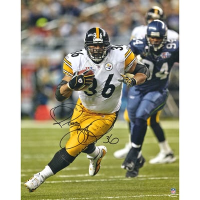 Jerome Bettis Pittsburgh Steelers Fanatics Authentic Autographed 16" x 20" White Jersey Running Photograph