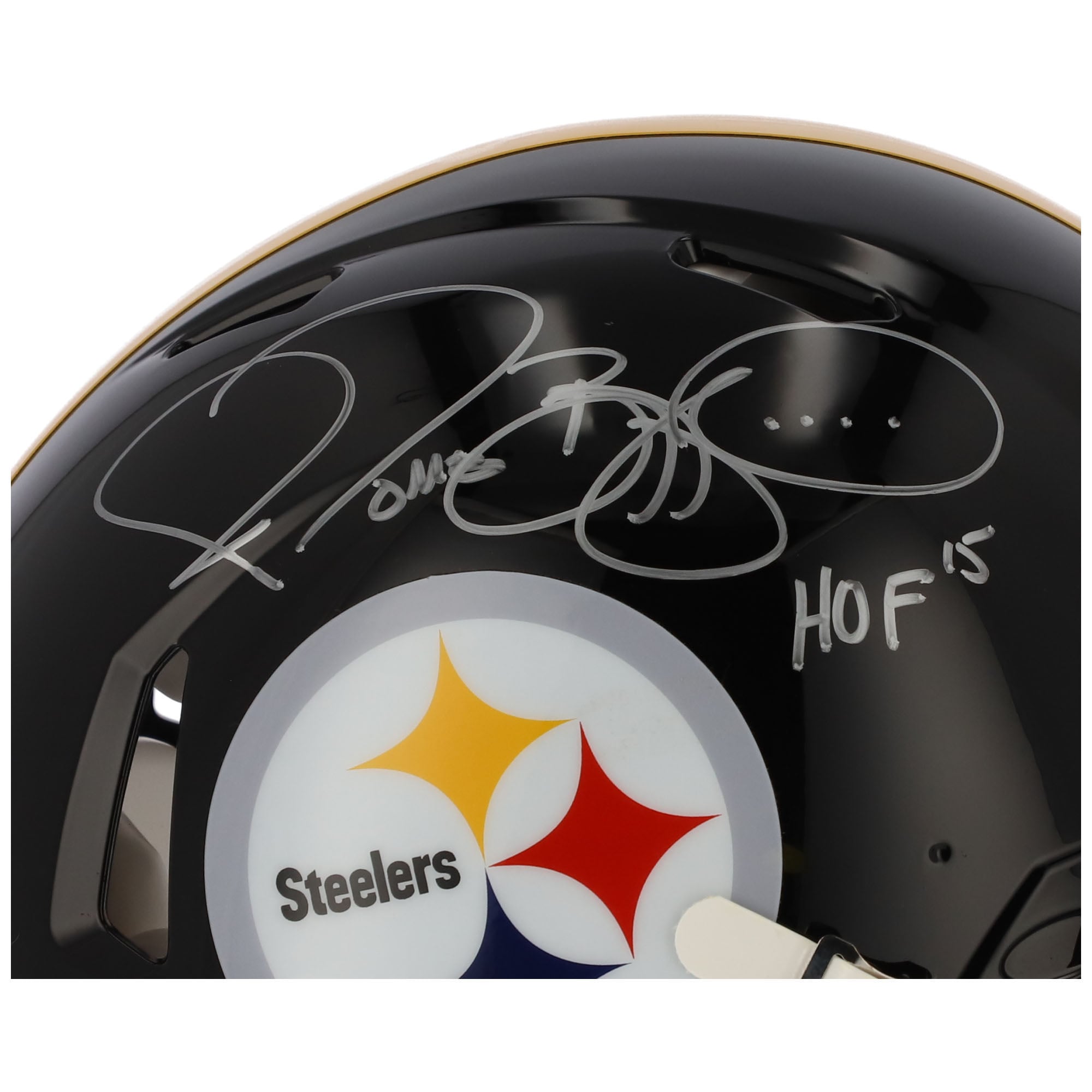 Jerome Bettis Pittsburgh Steelers Autographed Riddell Speed Authentic Helmet with "HOF 15" Inscription