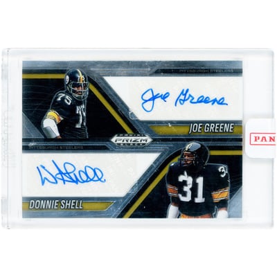 Joe Greene & Donnie Shell Pittsburgh Steelers Autographed 2025 Panini Prizm Black Dual #DA-STE Card