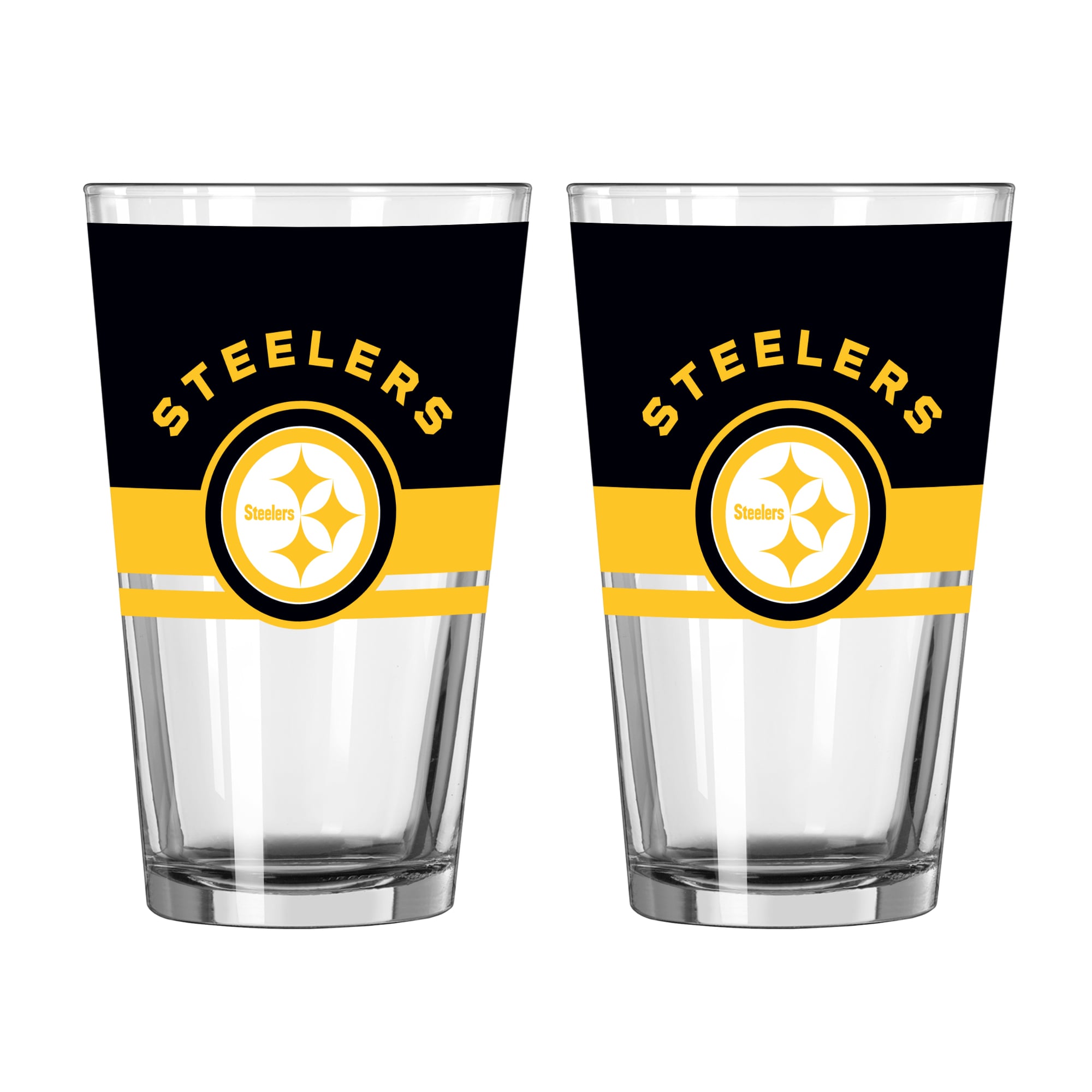 Ensemble de deux verres à bière Horizon de 473 ml (16 oz) Logo Brands Pittsburgh Steelers