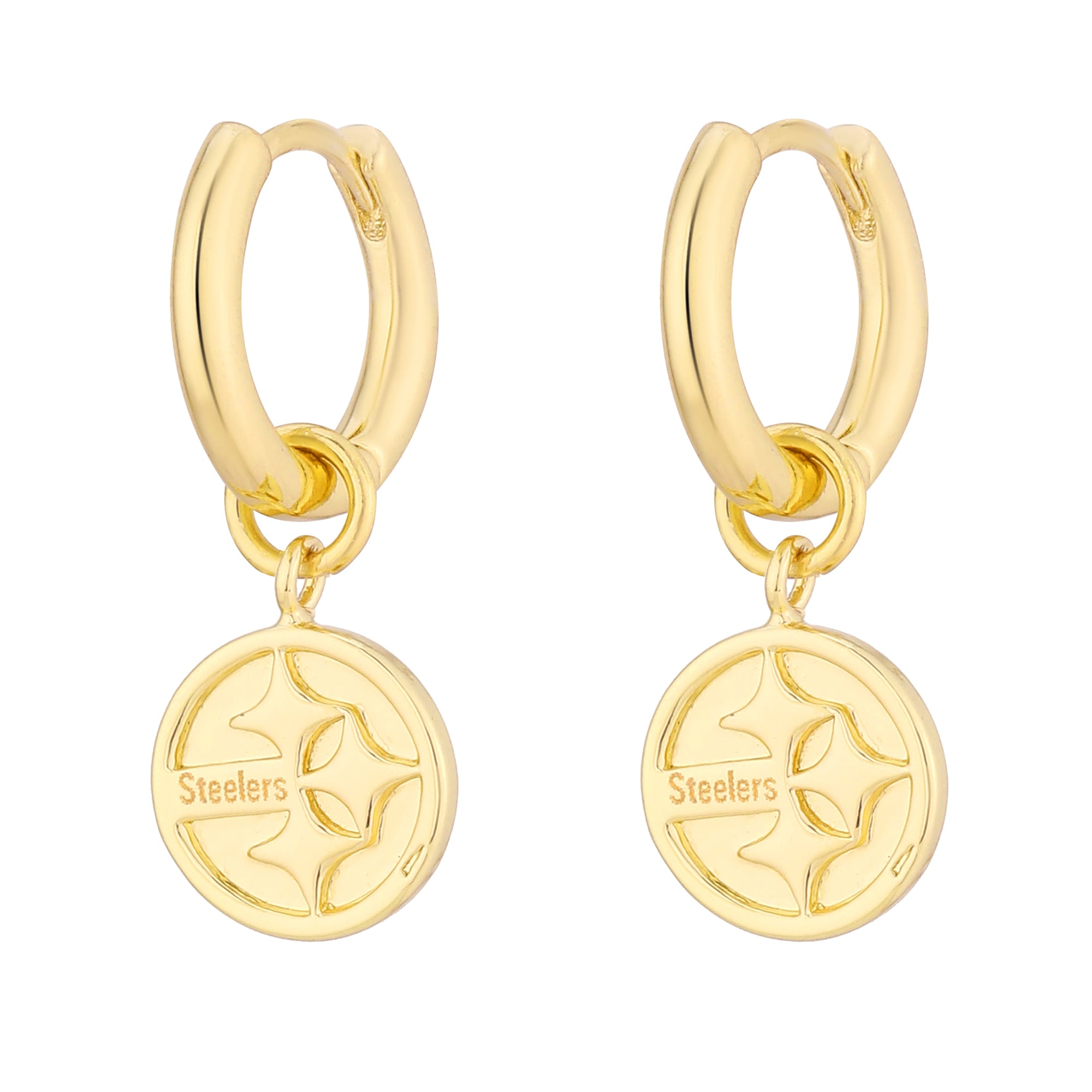 Boucles d'oreilles créoles LUV AJ Pittsburgh Steelers Logo Charm