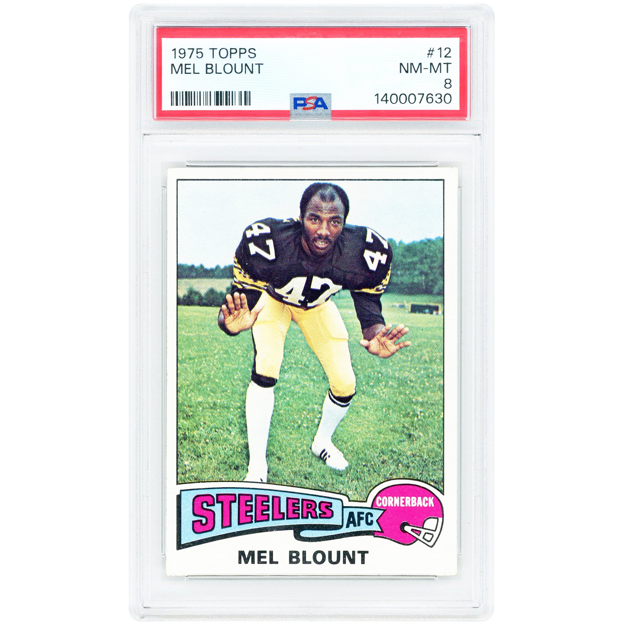 Mel Blount Pittsburgh Steelers 1975 Topps #12 PSA Authenticated 8 Rookie Card