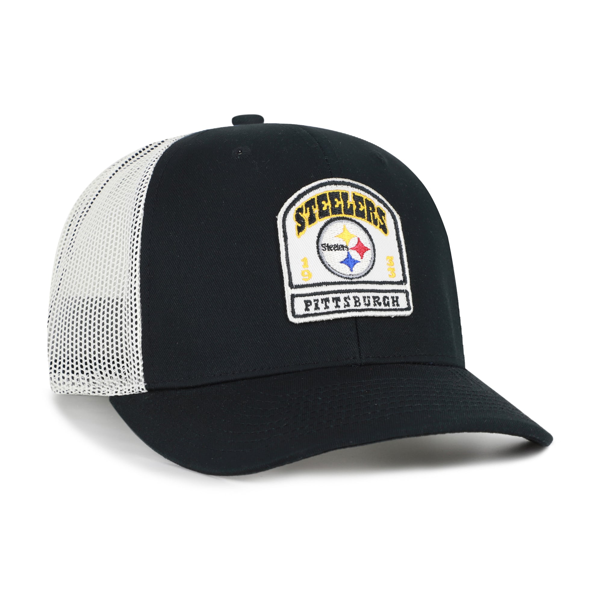 Men's '47 Black Pittsburgh Steelers Headstone Trucker Adjustable Hat