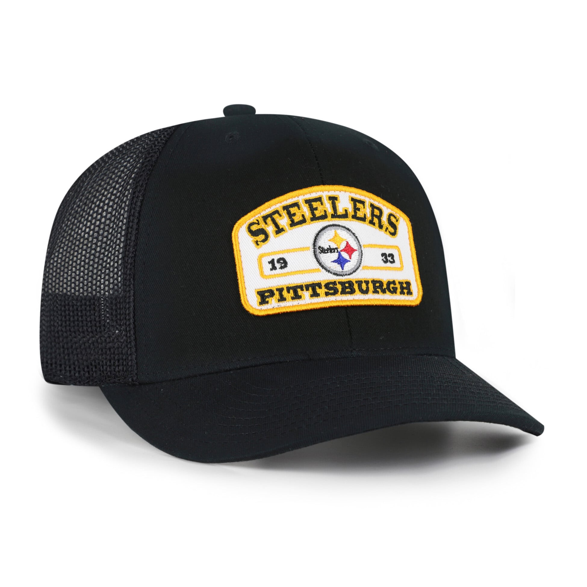 Men's '47 Black Pittsburgh Steelers Roadway Adjustable Trucker Hat