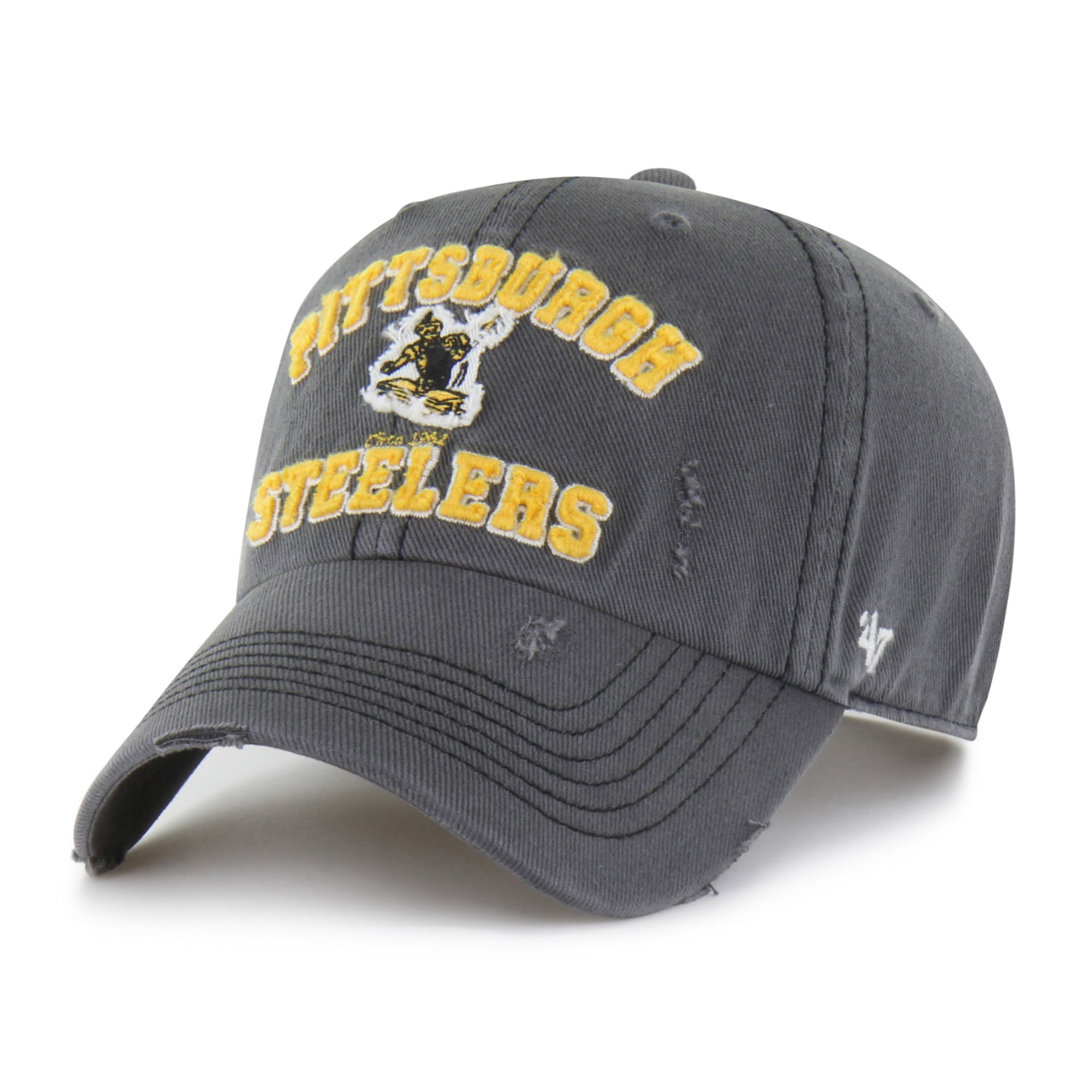 Casquette ajustable Pittsburgh Steelers Seymoore Clean Up '47 Charcoal pour homme