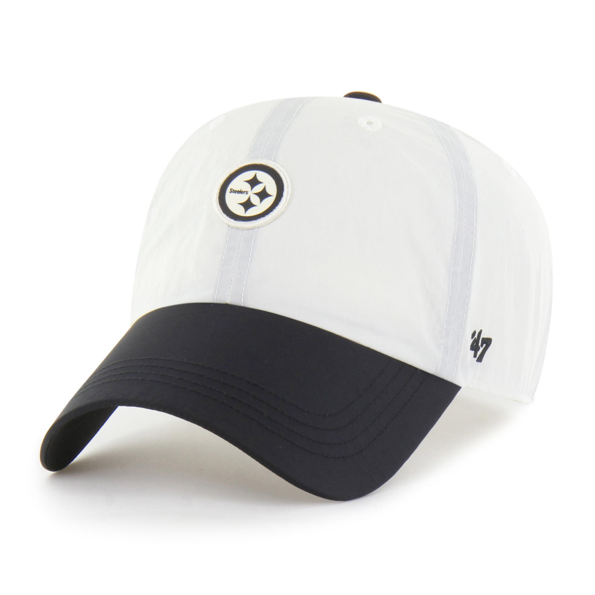 Men's '47 Cream Pittsburgh Steelers Modernia Clean Up Adjustable Hat