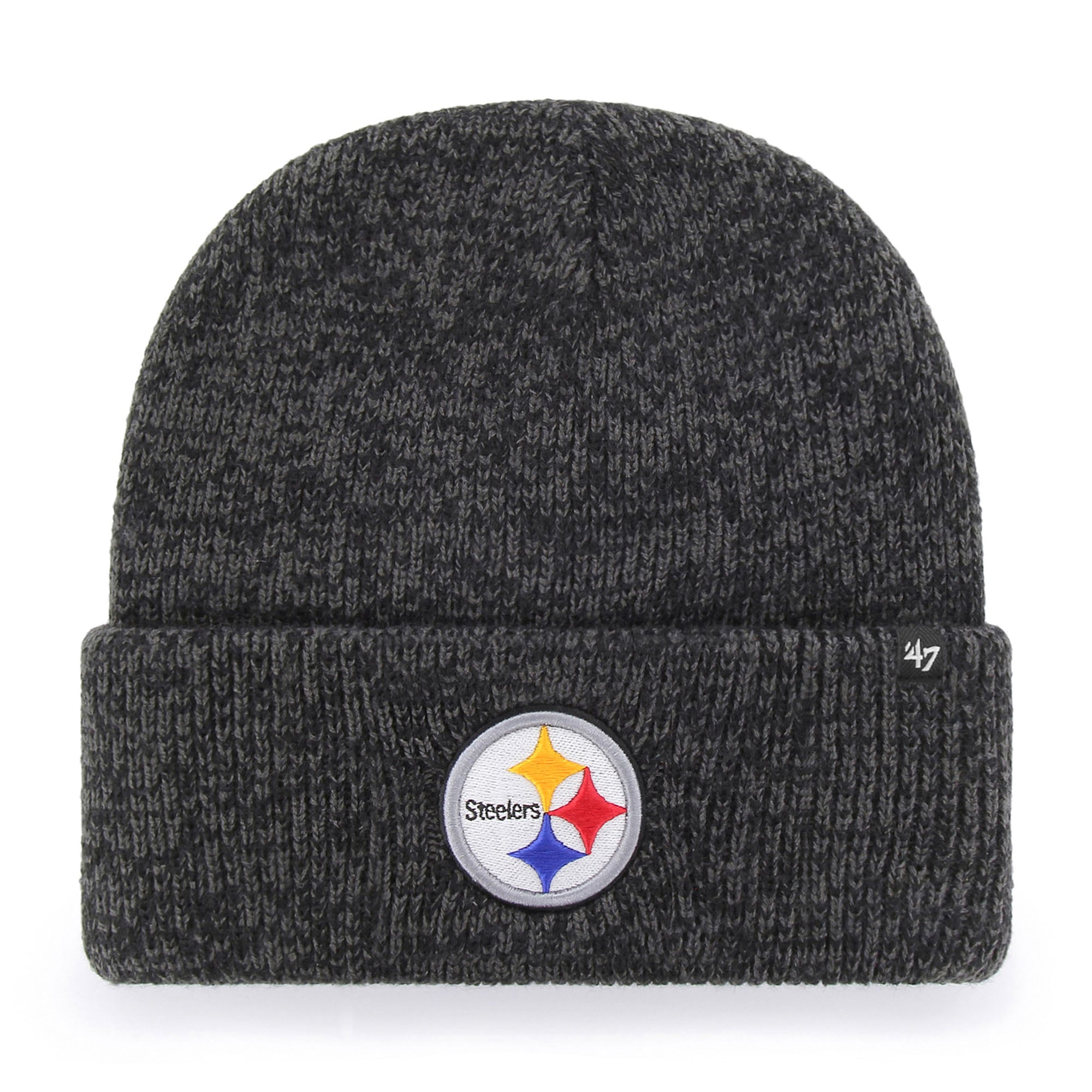 Bonnet en tricot à revers Brain Freeze des Pittsburgh Steelers '47 Heather Black pour homme