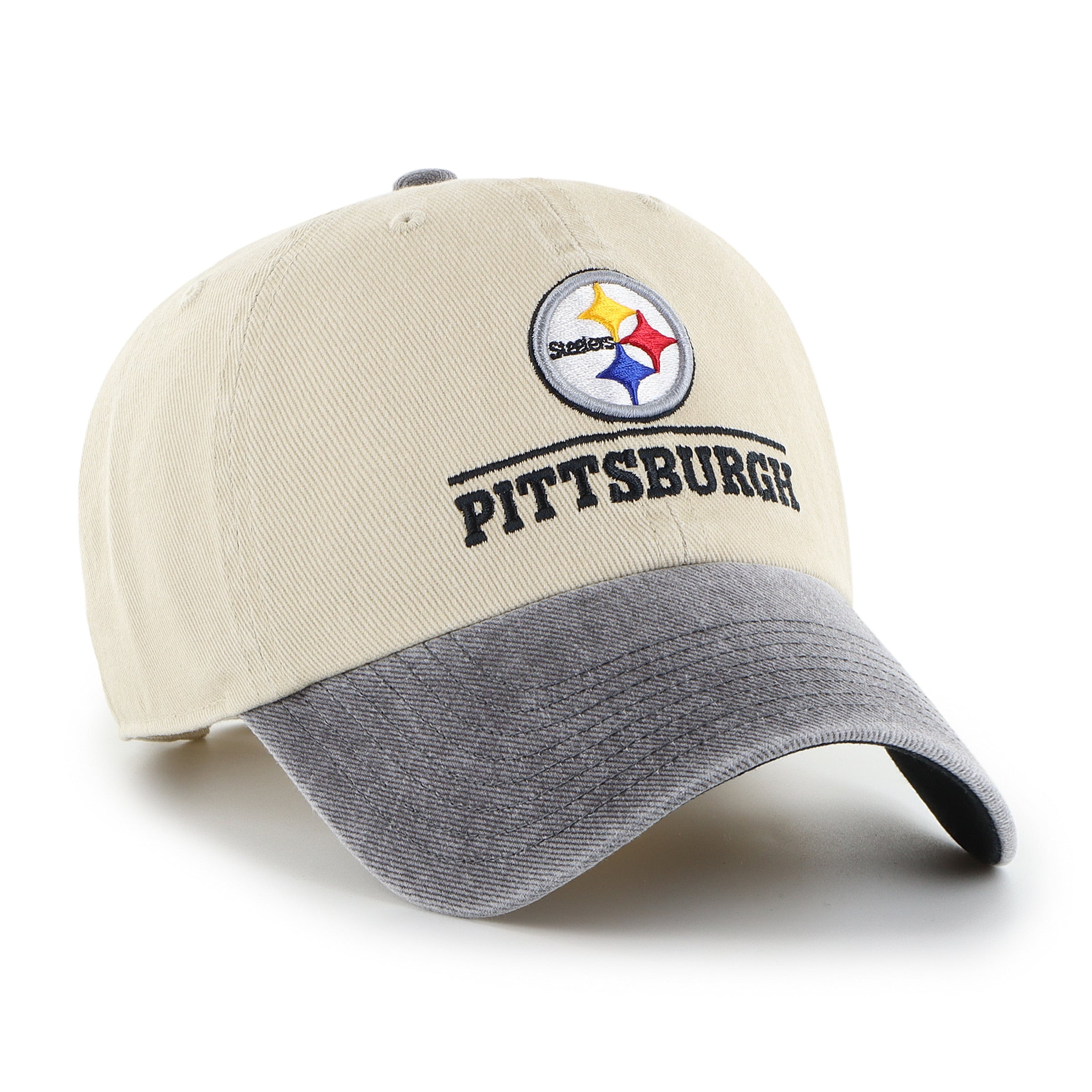 Casquette ajustable Pittsburgh Steelers Logo Line Clean Up pour homme, modèle 47 Natural