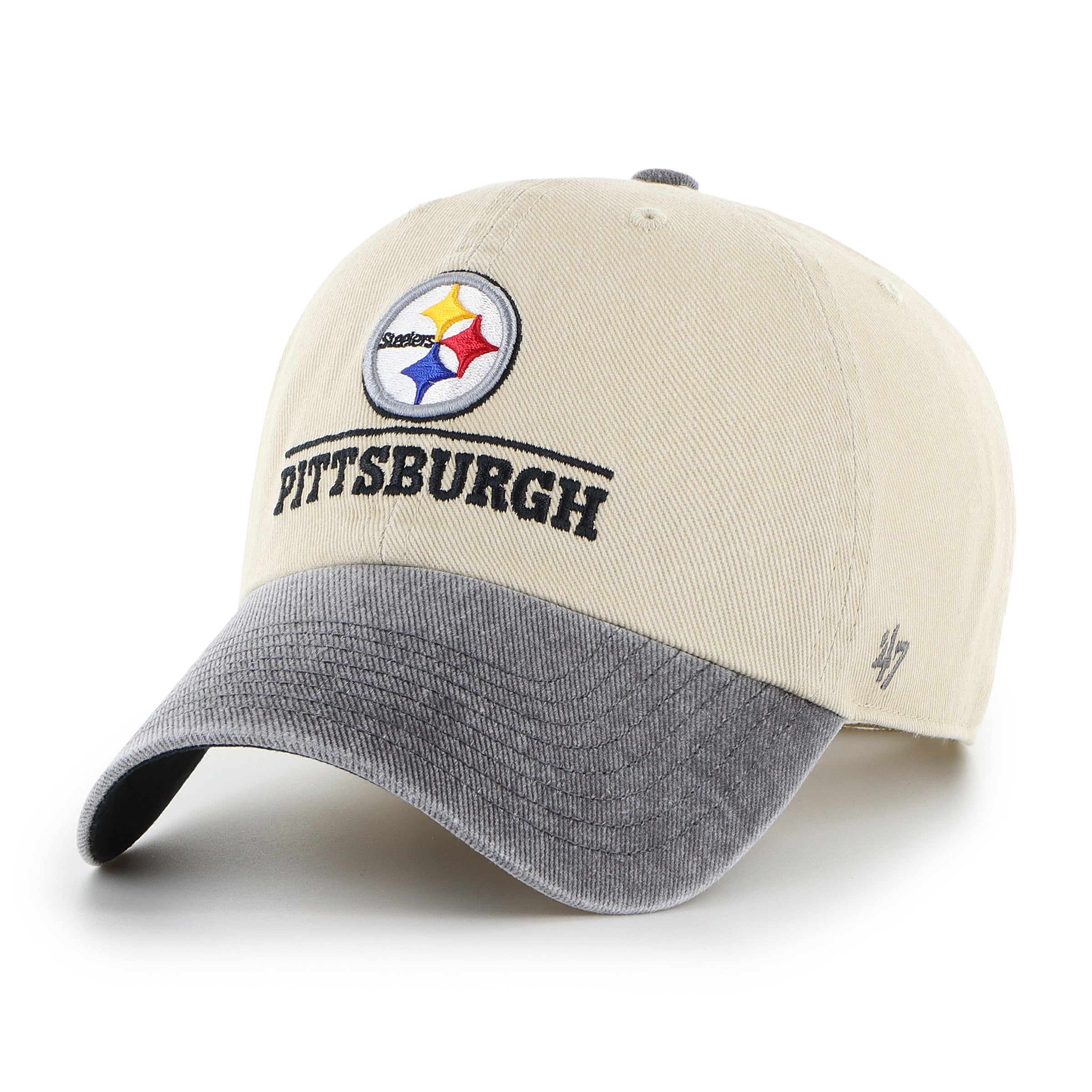Casquette ajustable Pittsburgh Steelers Logo Line Clean Up pour homme, modèle 47 Natural