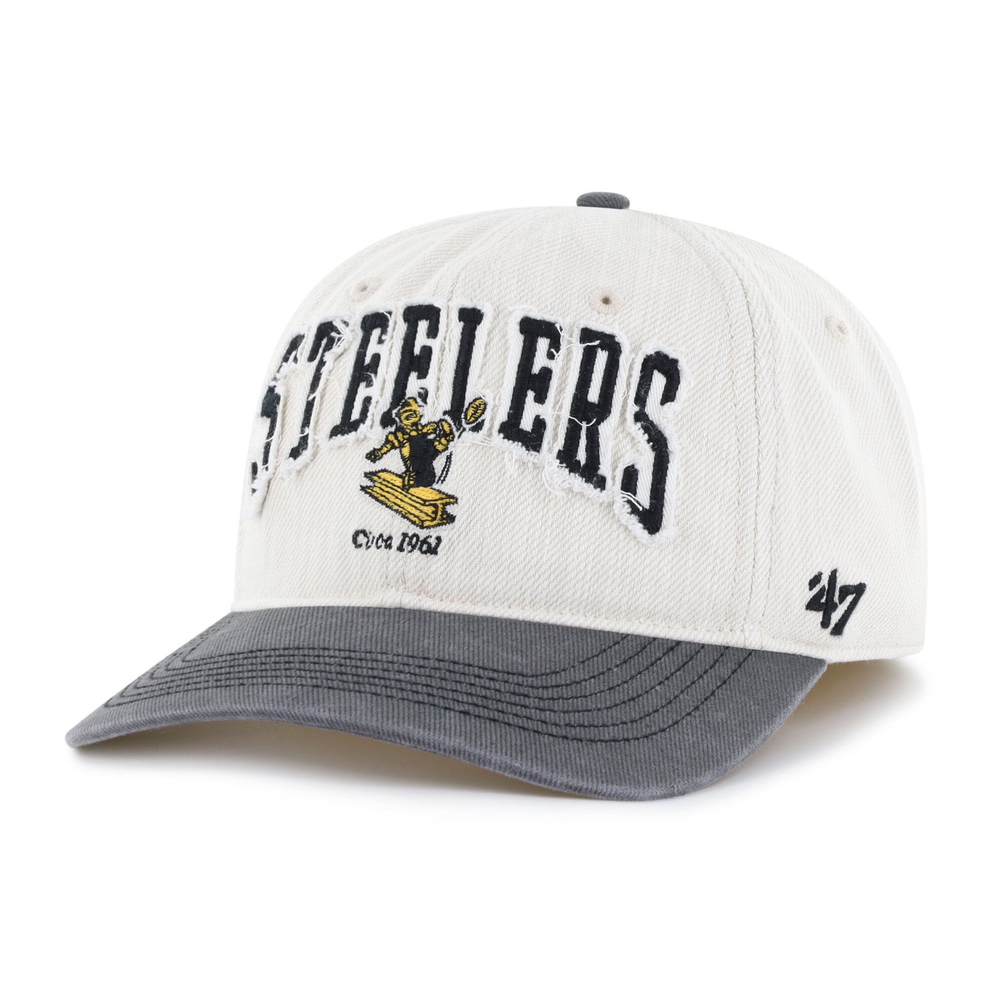 Men's '47 Natural Pittsburgh Steelers Throwback Groton Franchise Fitted Hat