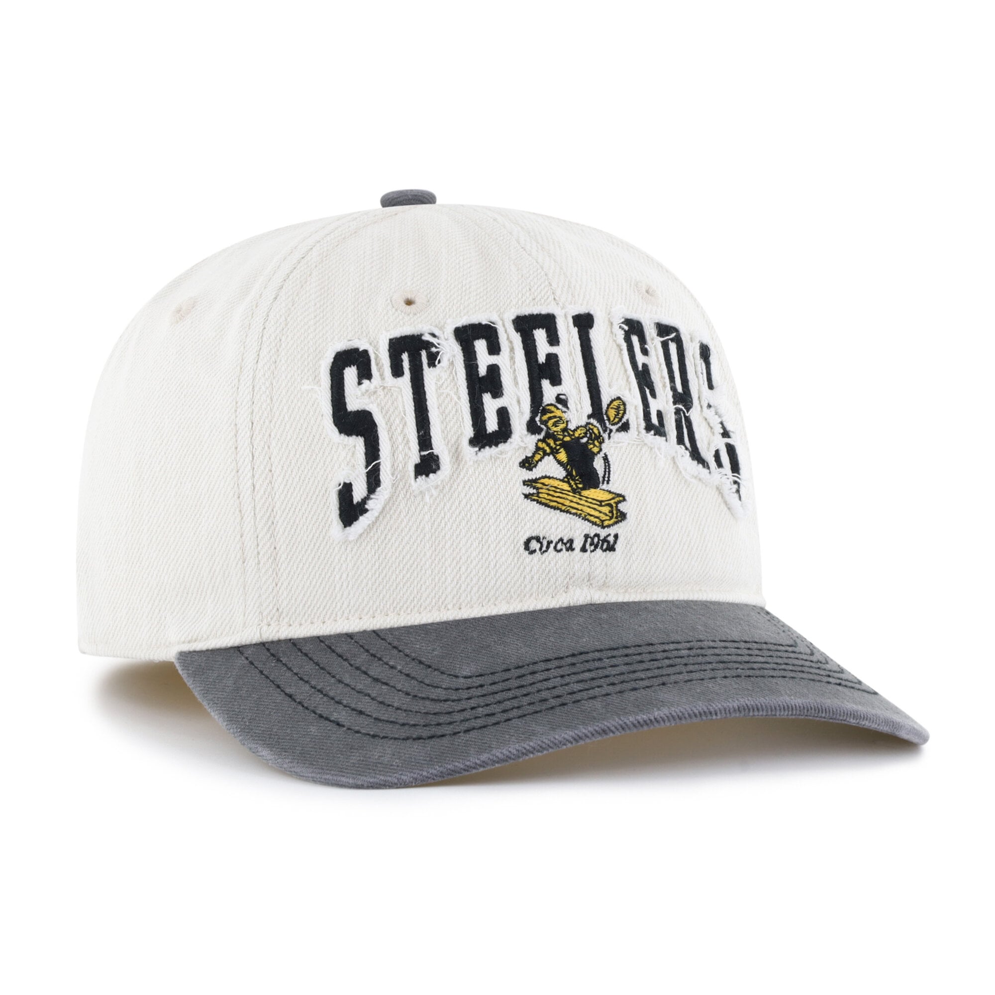 Men's '47 Natural Pittsburgh Steelers Throwback Groton Franchise Fitted Hat