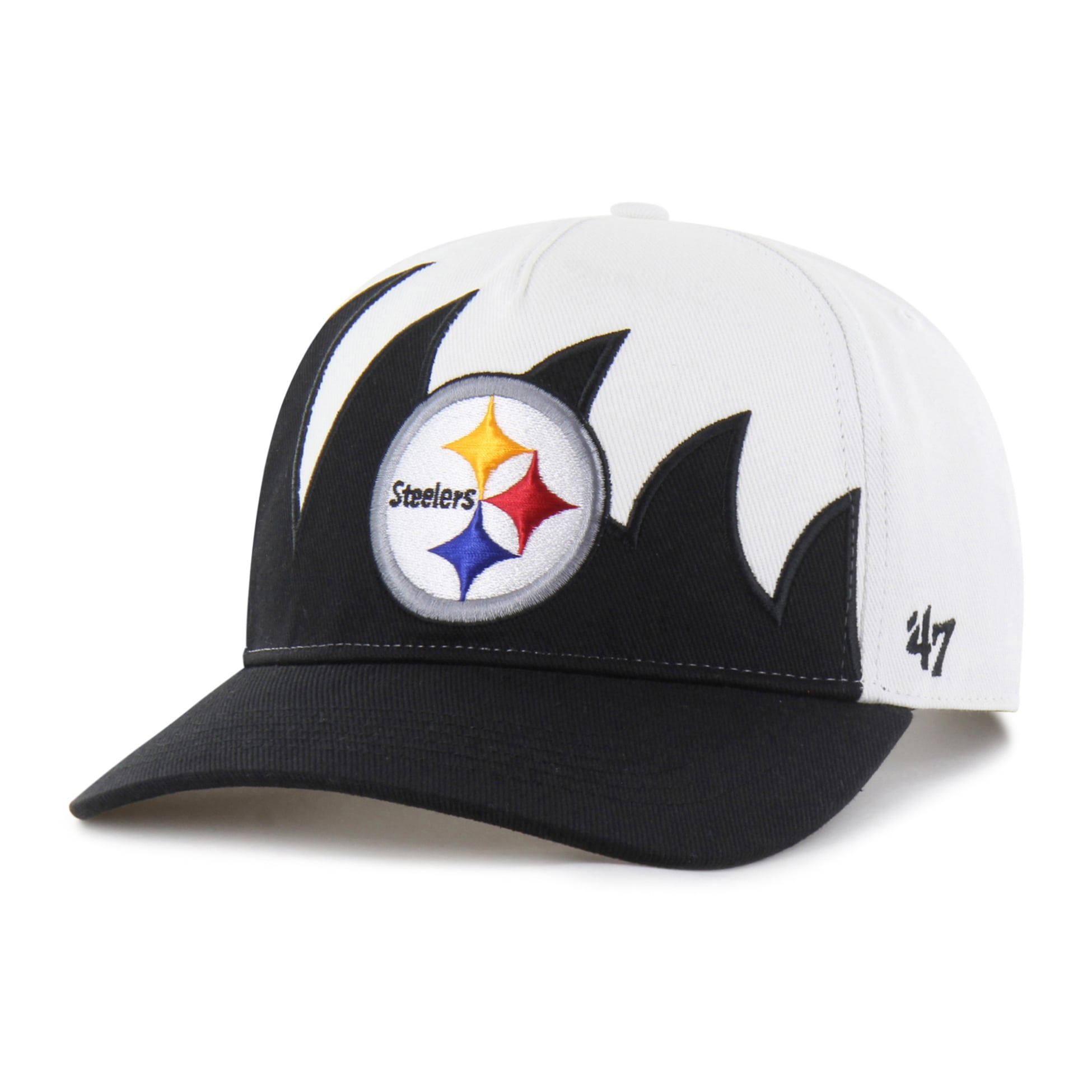 Men's '47 White Pittsburgh Steelers Jagged Hitch Adjustable Hat